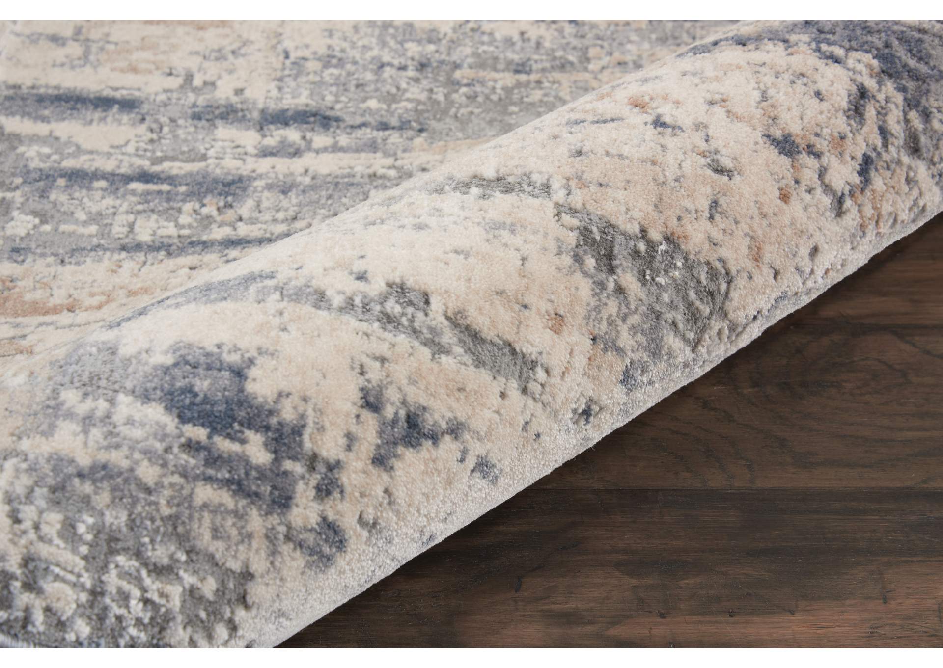 Nourison Rustic Textures RUS04 Beige and Grey 8' Runner Hallway Rug,Nourison