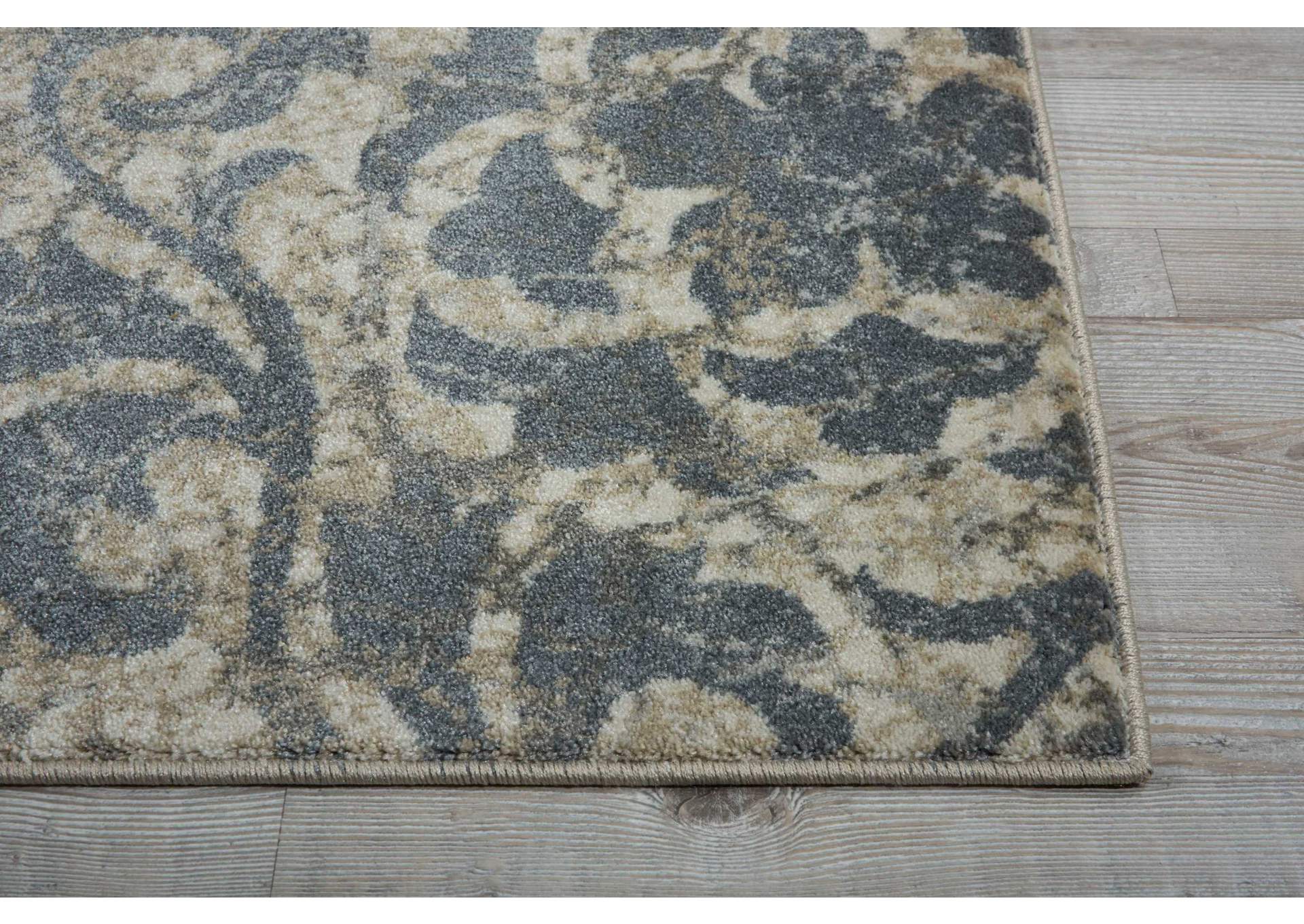 Nourison Maxell MAE10 Grey and Ivory 8' Runner Hallway Rug,Nourison