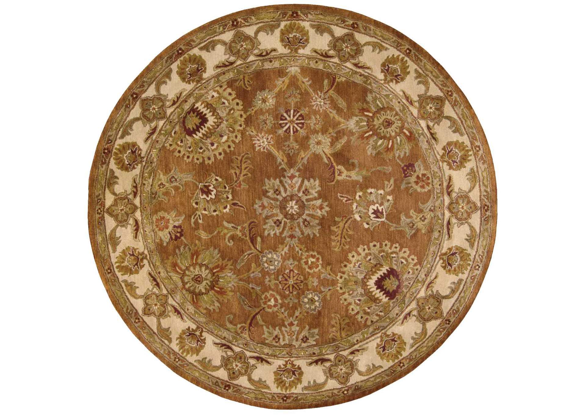 Nourison Jaipur JA13 Brown Multicolor 6' Round Area Rug,Nourison
