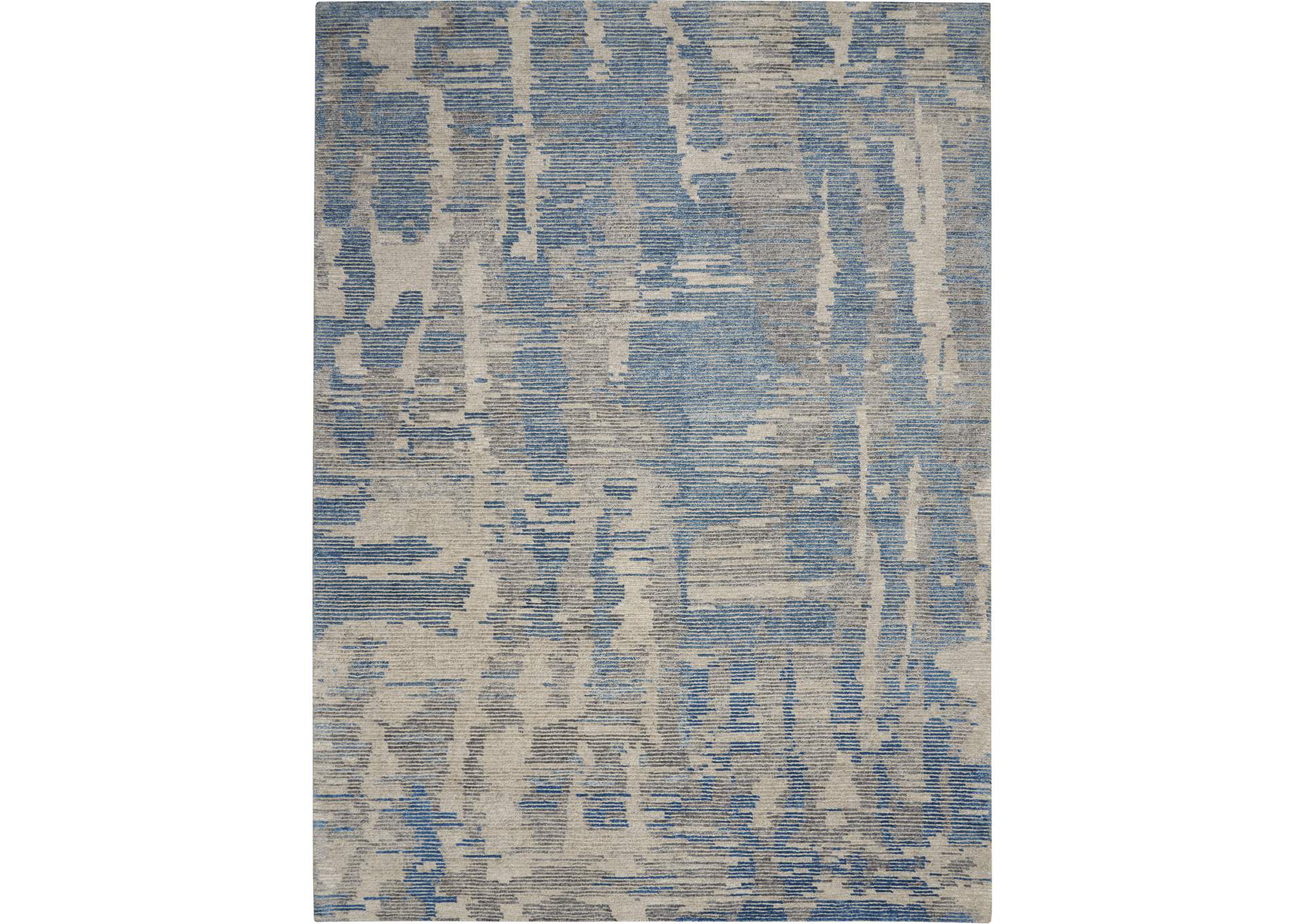 Nourison Ellora ELL01 Blue and Grey 9'x12' Oversized Handmade Rug,Nourison