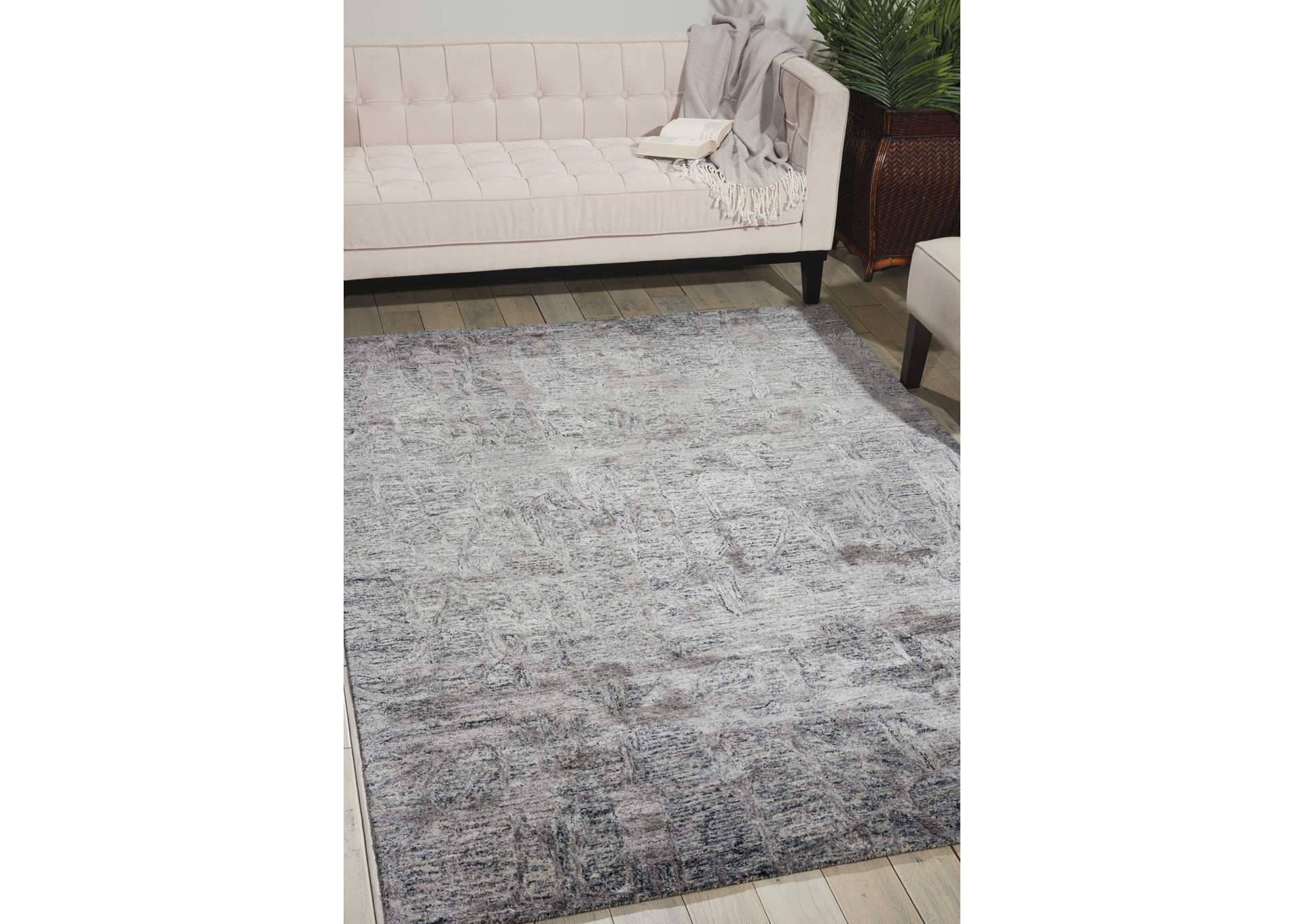 Nourison Gemstone GEM03 Grey 4'x6' Area Rug,Nourison