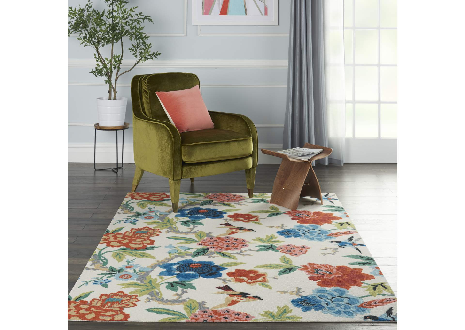 Waverly Wav01/Sun & Shade 4' x 6' Area Rug,Nourison