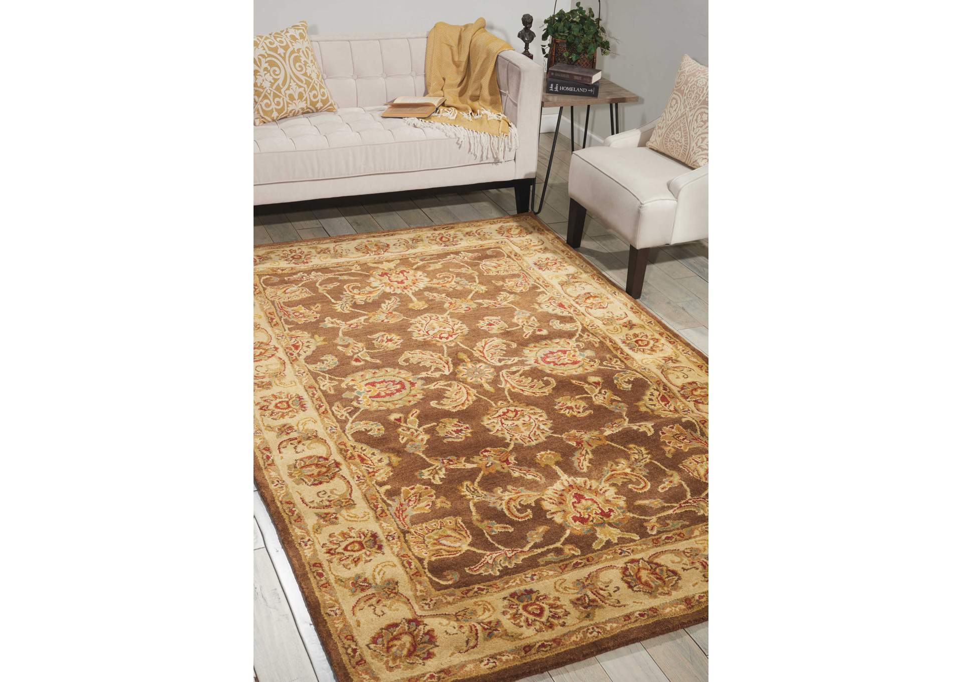 Nourison Jaipur JA23 Brown Multicolor 6' Round Area Rug,Nourison