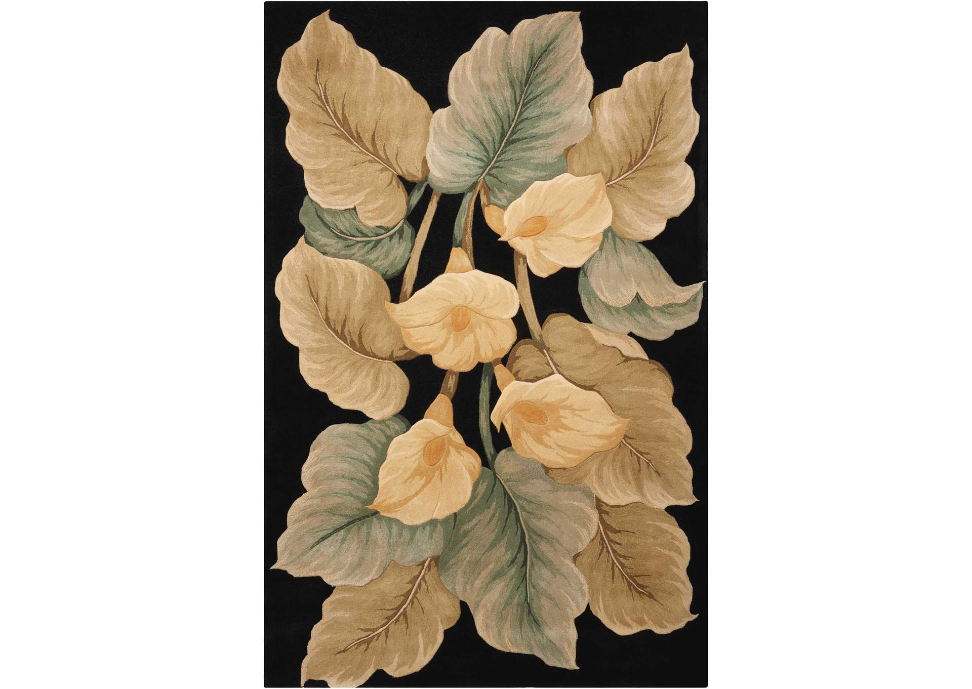 Nourison Tropics TS08 Black 4'x6' Area Rug,Nourison