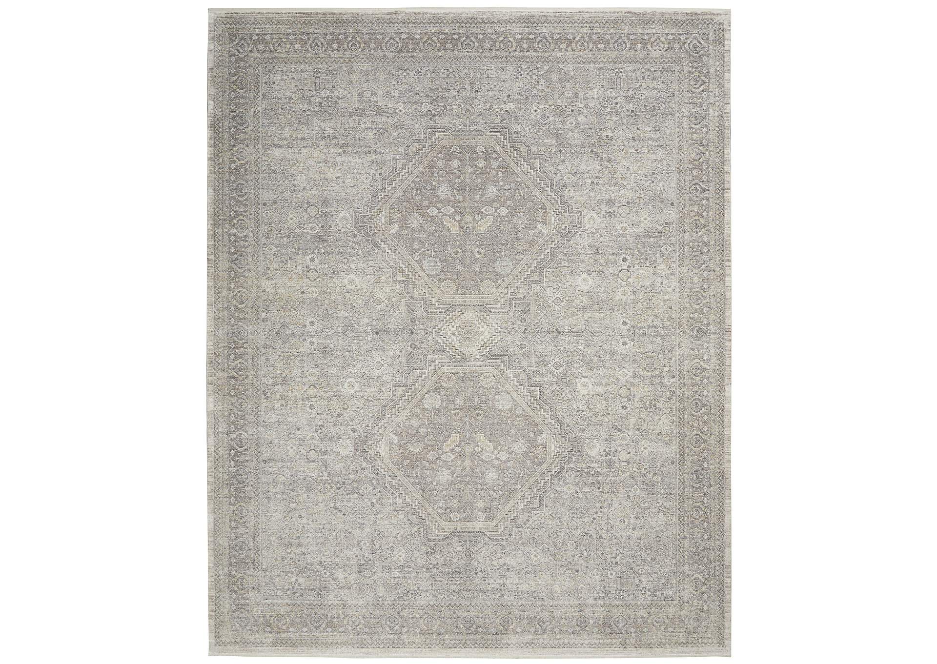 Nourison Starry Nights 8' x 10' Cream and Grey Vintage Area Rug,Nourison
