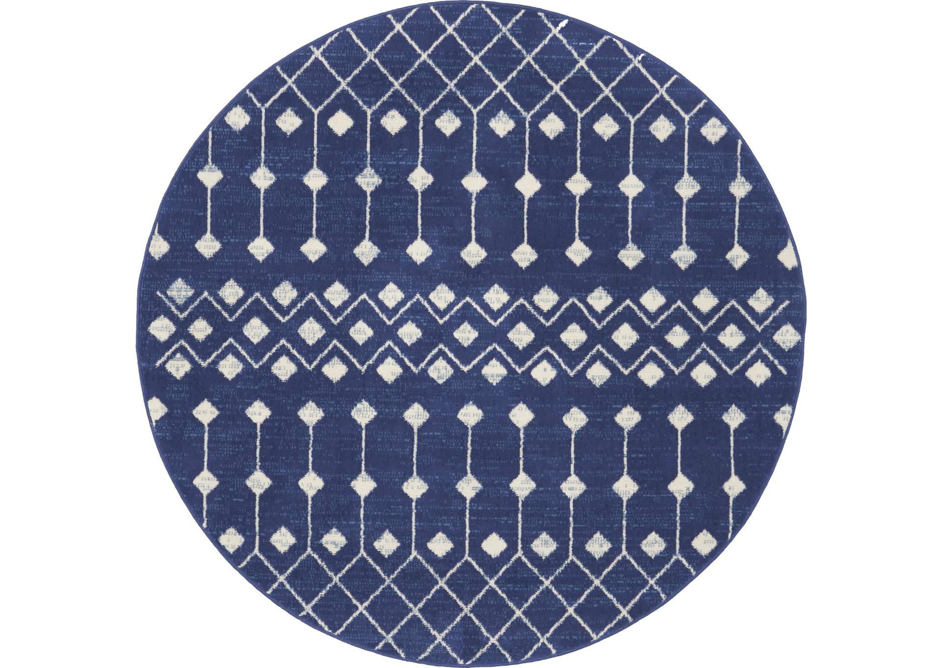 Nourison Grafix 5' Round Navy Area Rug,Nourison