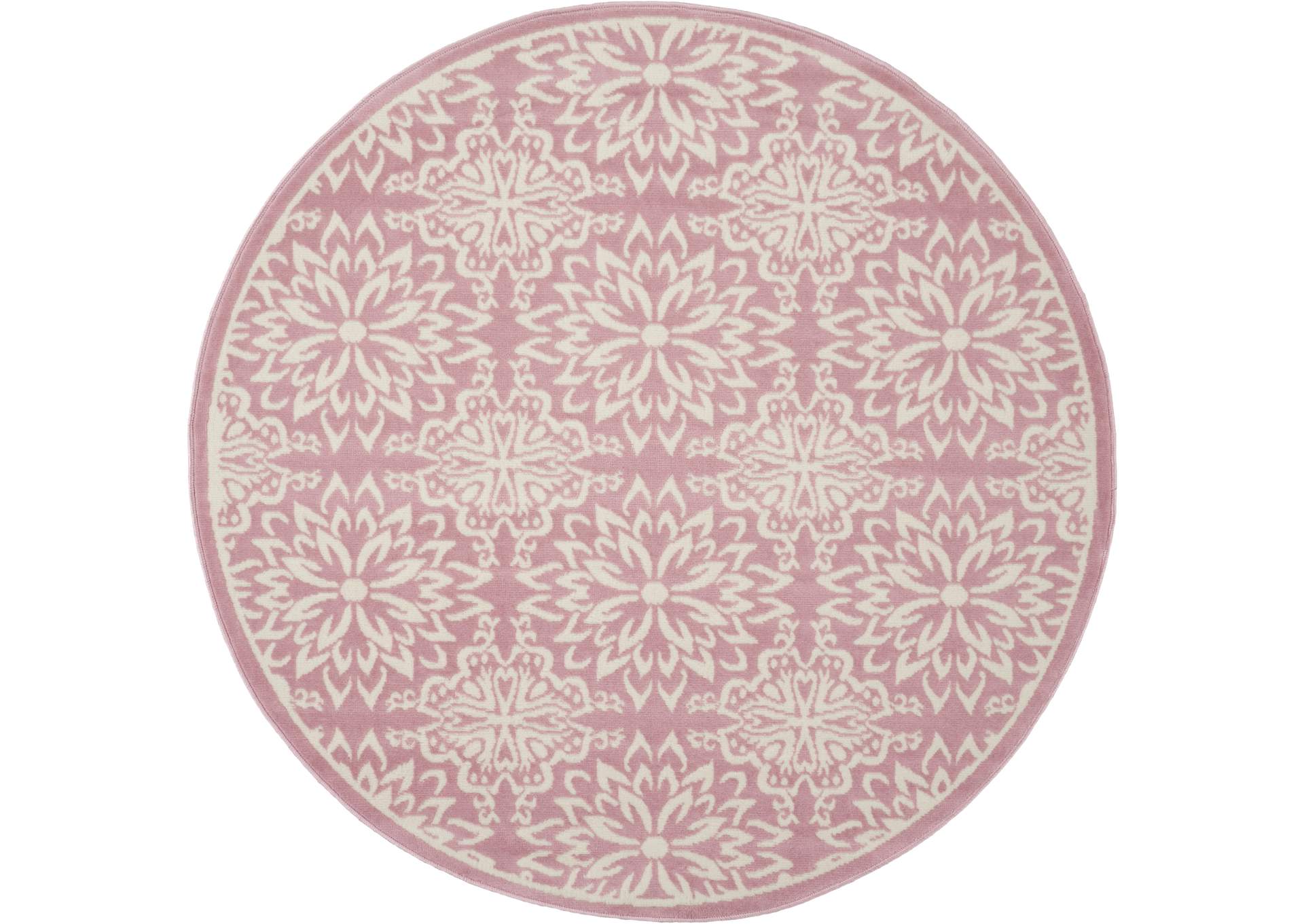 Nourison Jubilant JUB06 Pink 5' Round Beach Area Rug,Nourison
