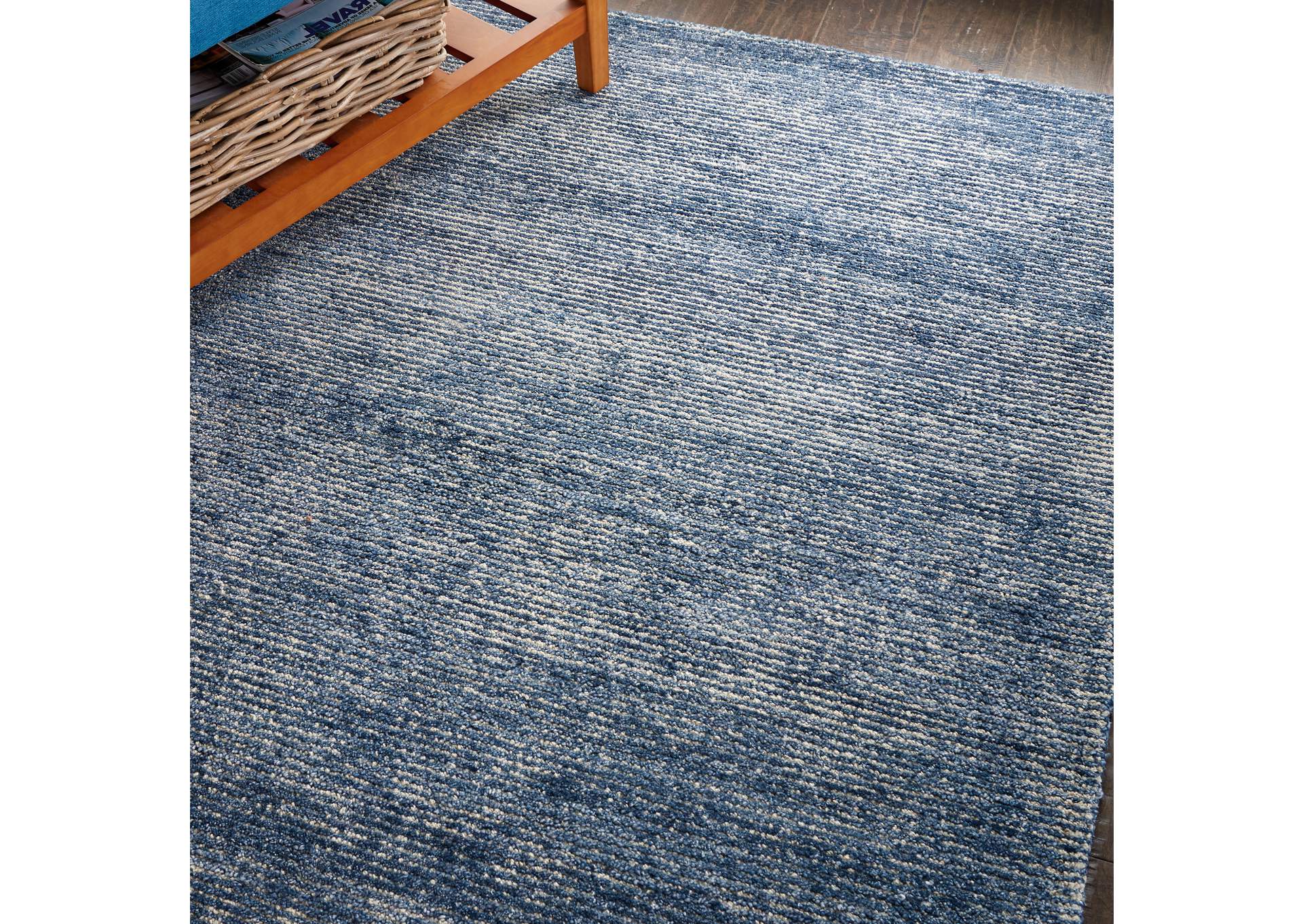 Nourison Weston WES01 Blue 4'x6' Contemporary Area Rug,Nourison