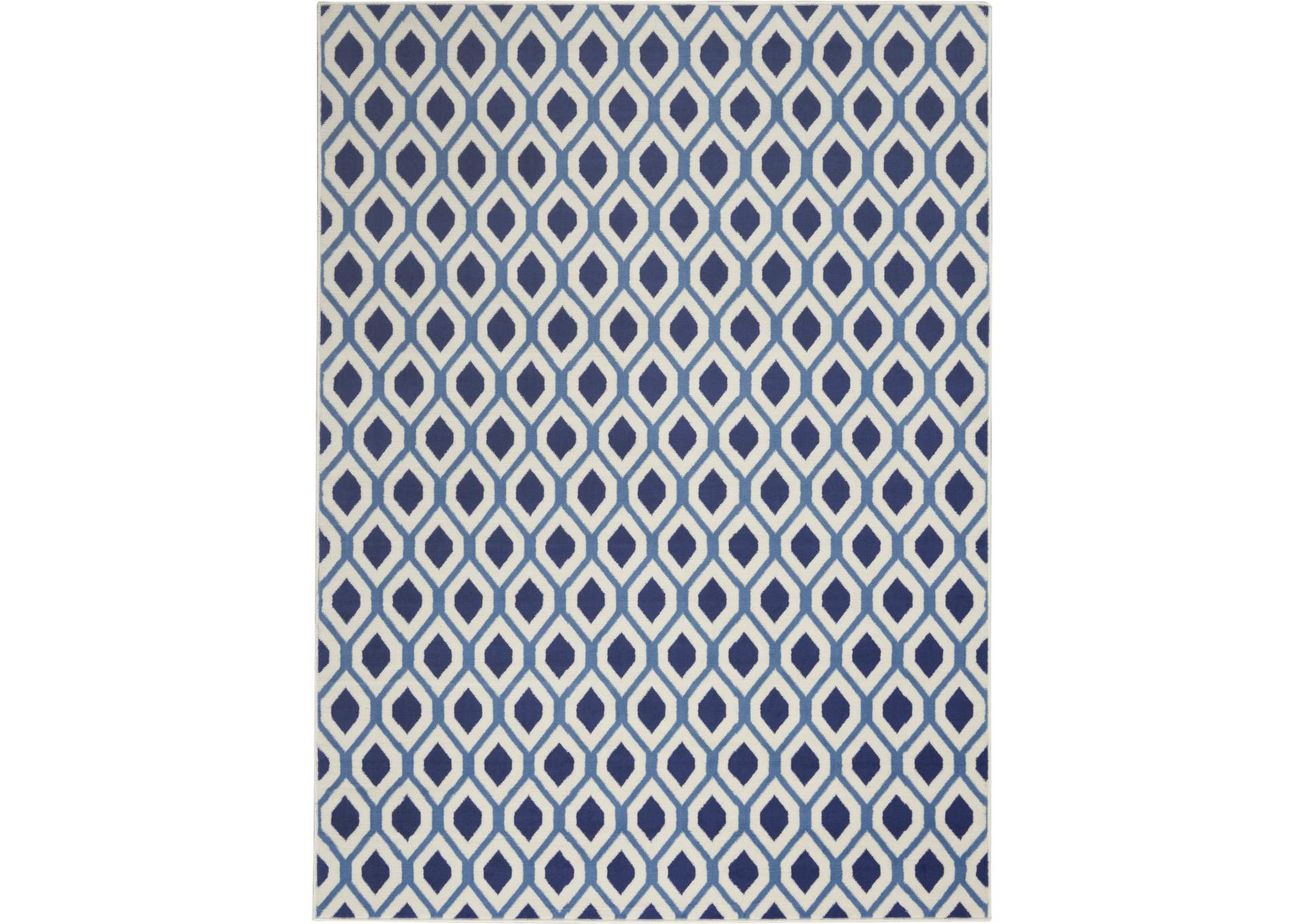 Nourison Grafix GRF22 Blue and White 5'x7' Area Rug,Nourison