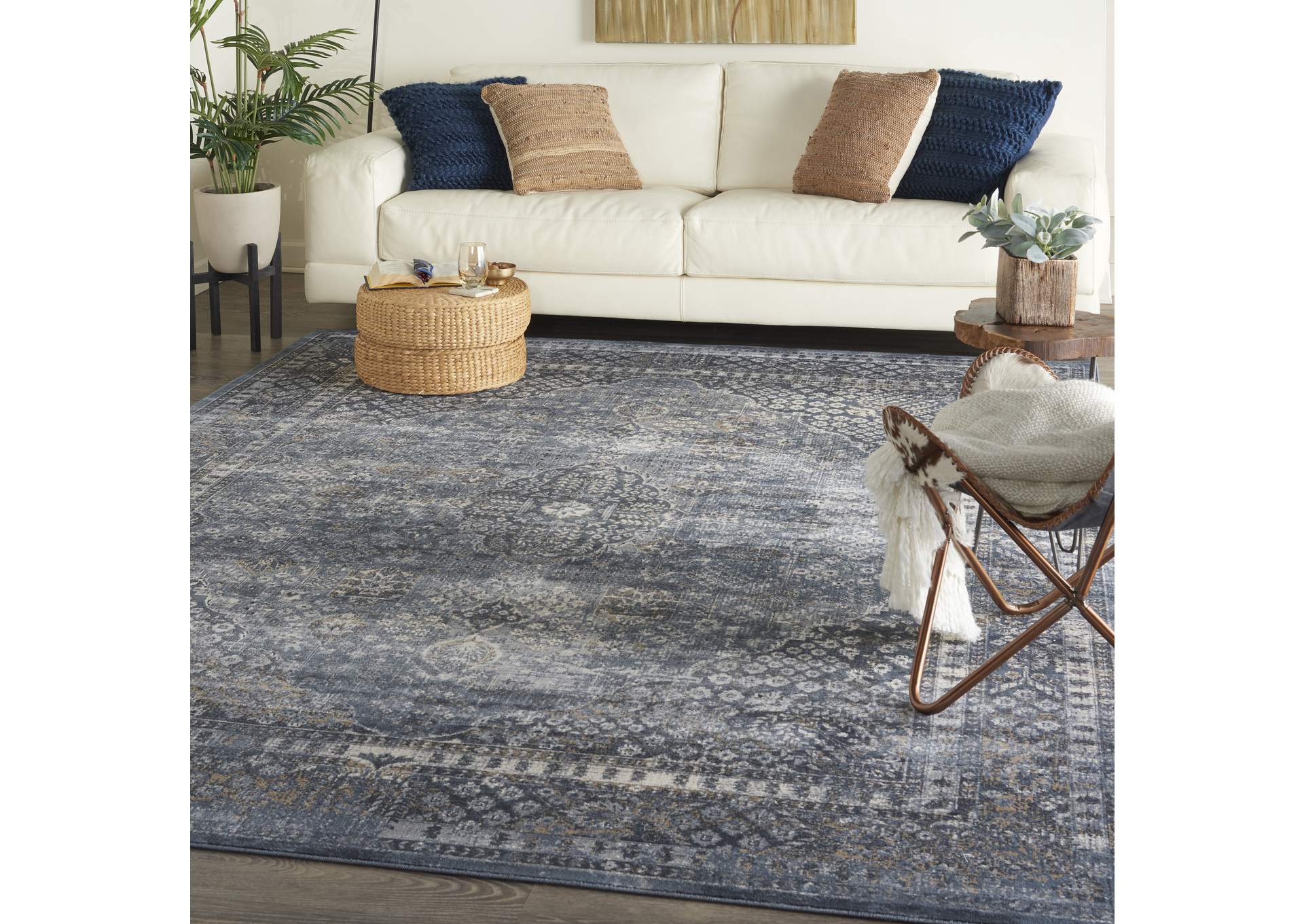 kathy ireland Home Malta MAI01 Dark Blue 9'x12' Rug,Nourison