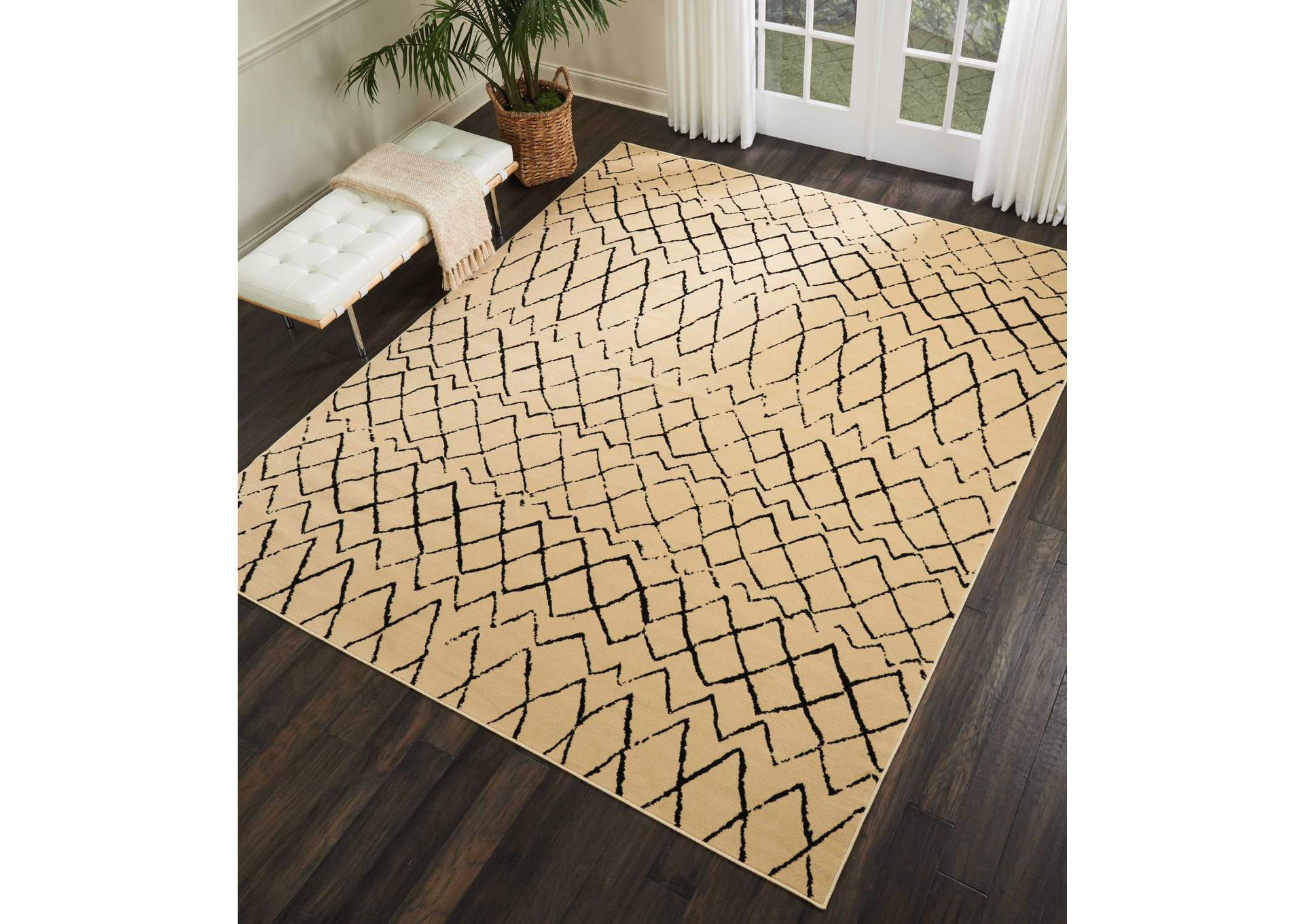 Nourison Grafix GRF04 Cream White 8'x10' Large Rug,Nourison