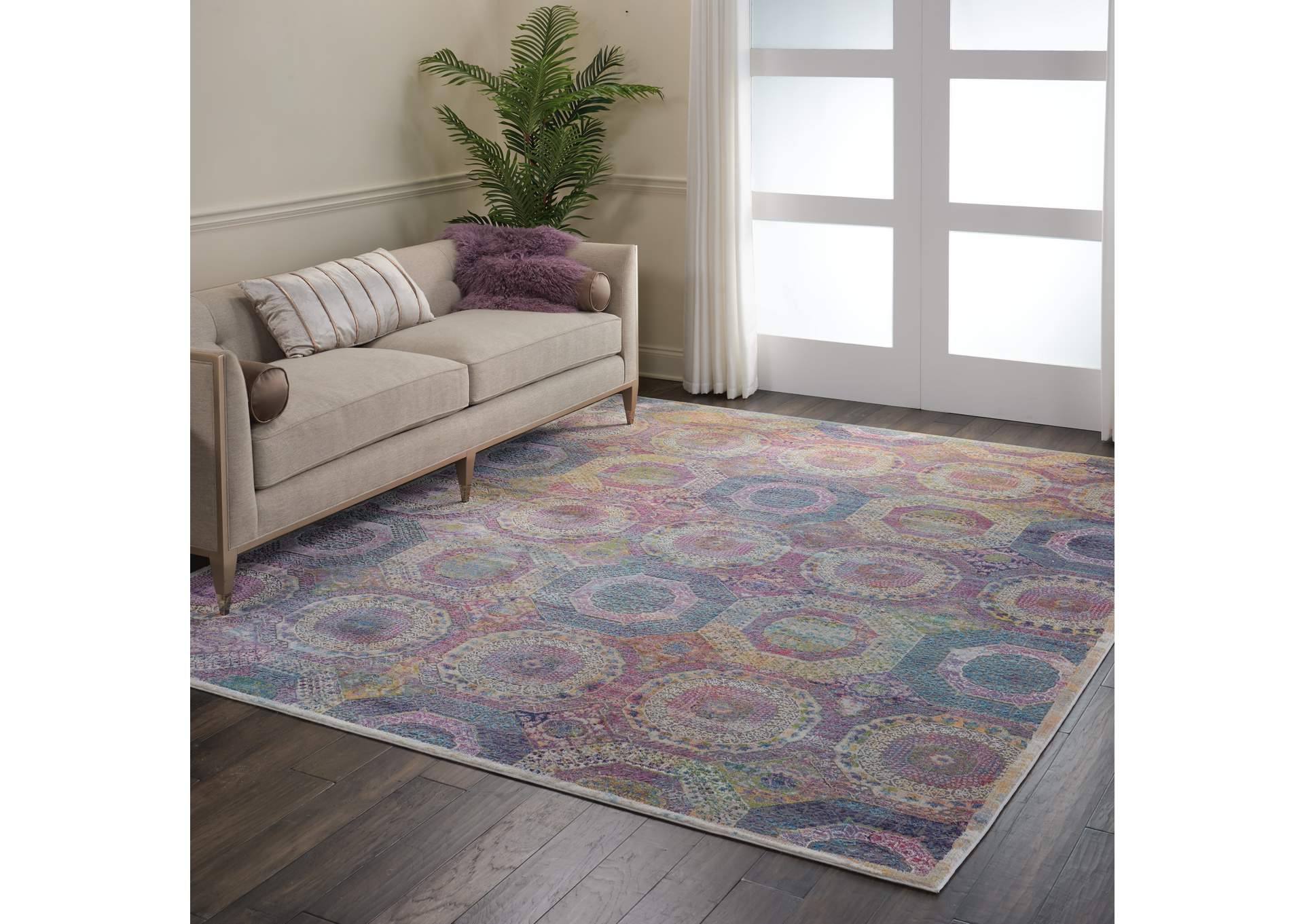Nourison Ankara Global ANR05 Multicolor 9'x12' Oversized Low-pile Rug,Nourison