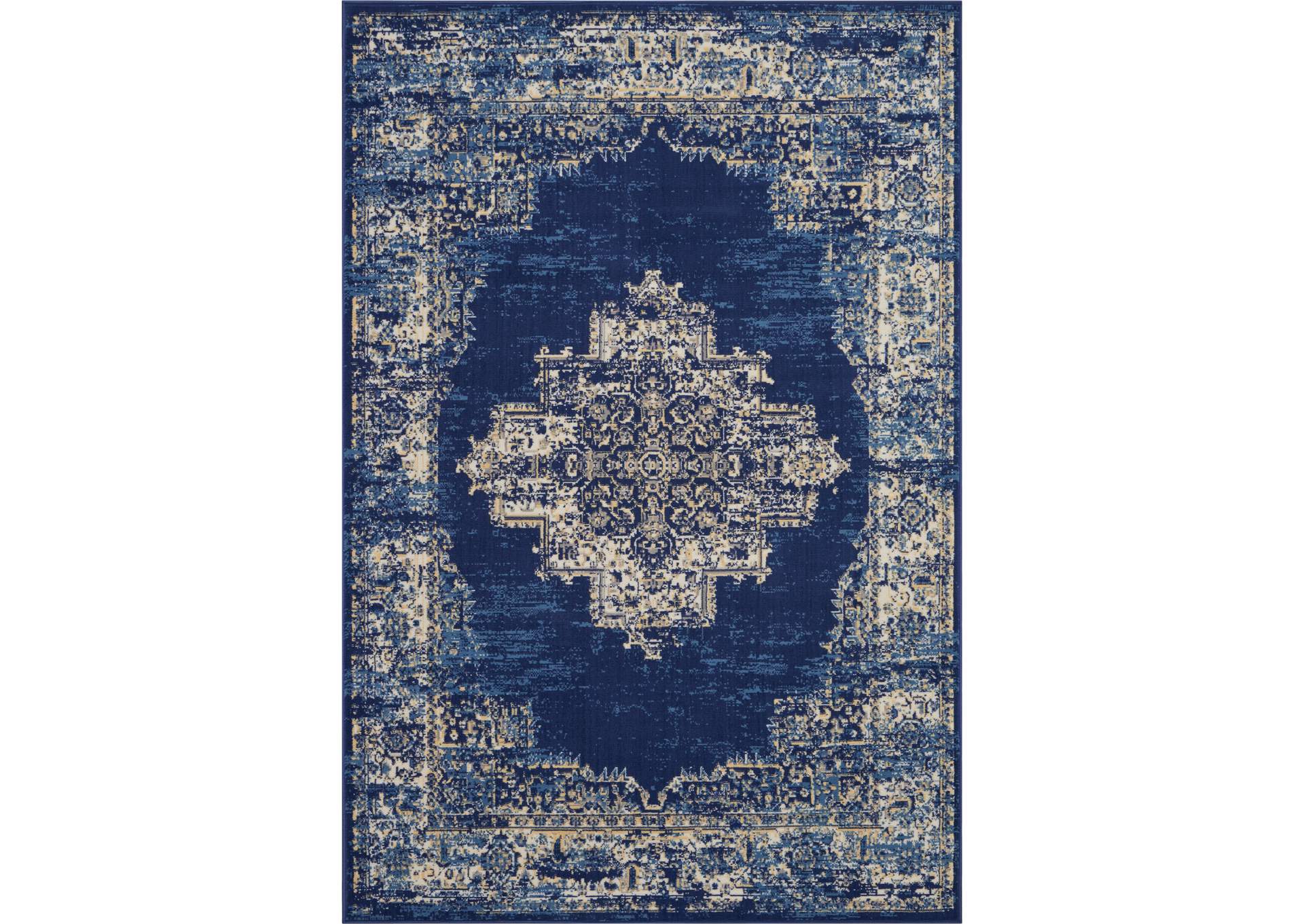 Nourison Grafix GRF14 Blue 6'x9' Area Rug,Nourison