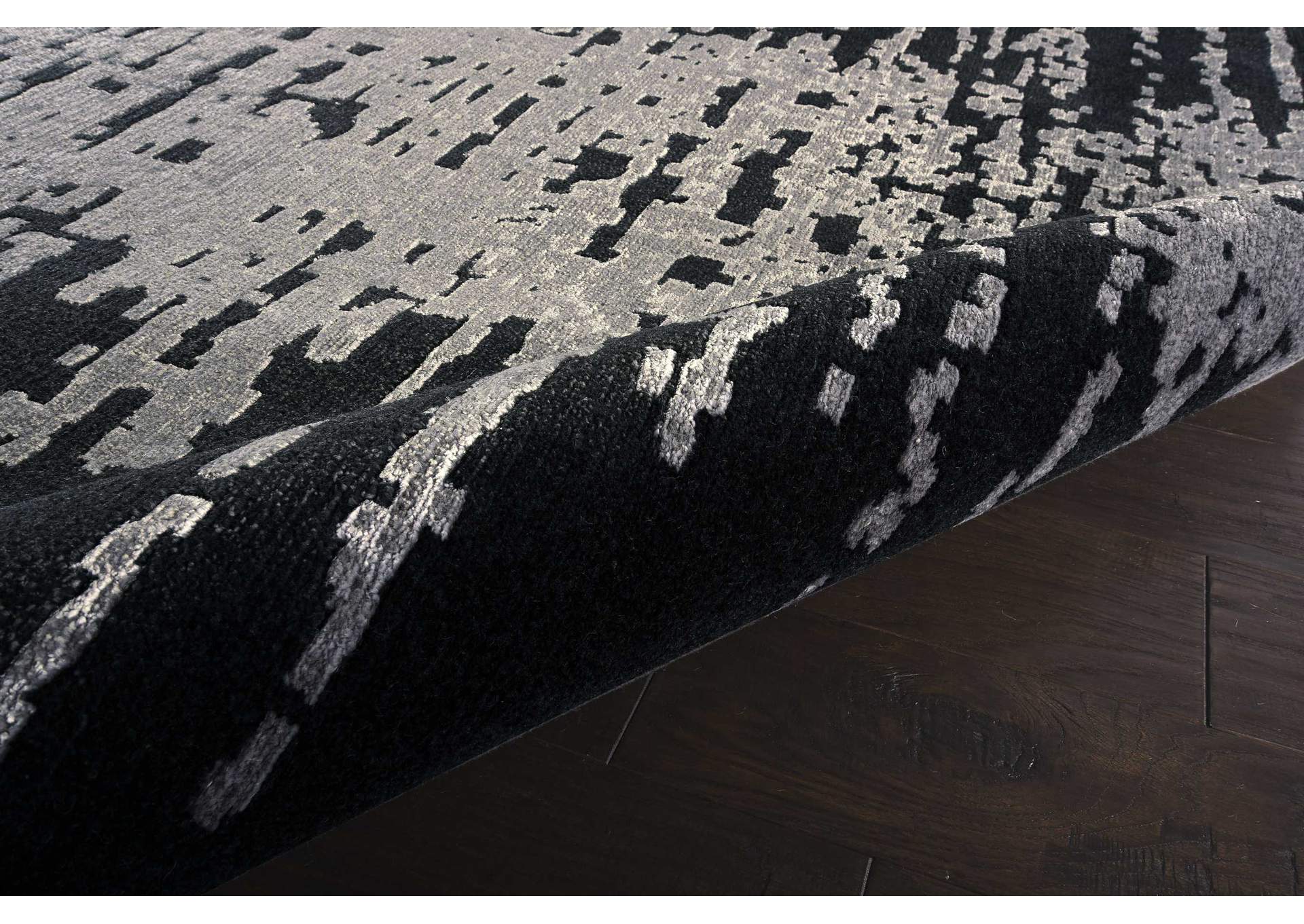 Nourison Twilight TWI11 Black and Grey 10'x14' Oversized Rug,Nourison