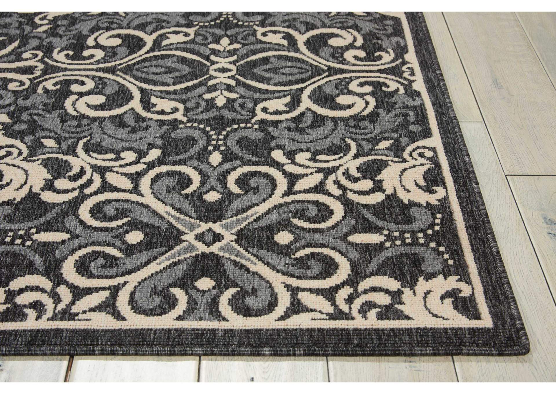 Nourison Caribbean CRB12 Black 5'x8' Area Rug,Nourison