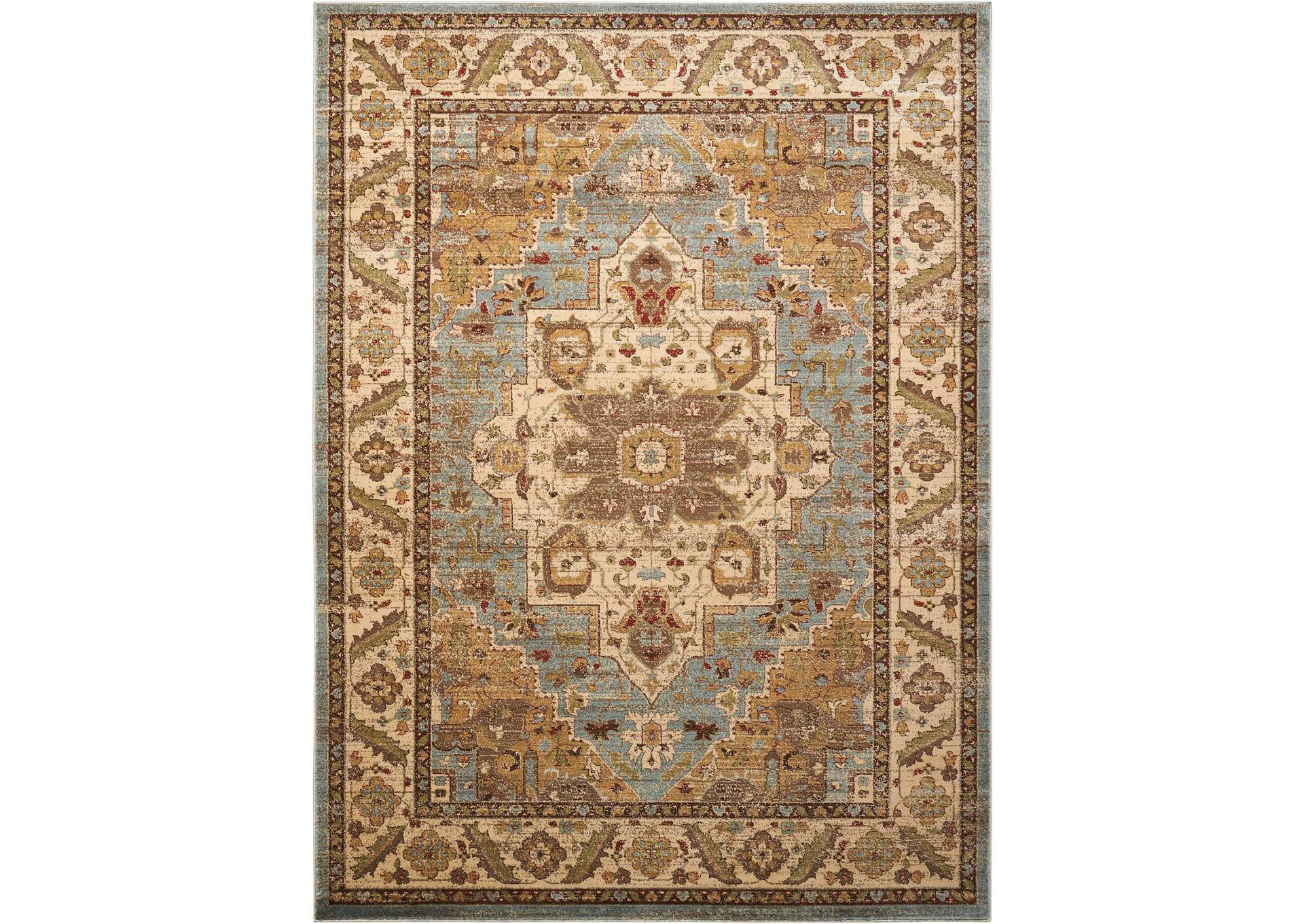 Nourison Delano DEL05 Blue 6'x9' Area Rug,Nourison