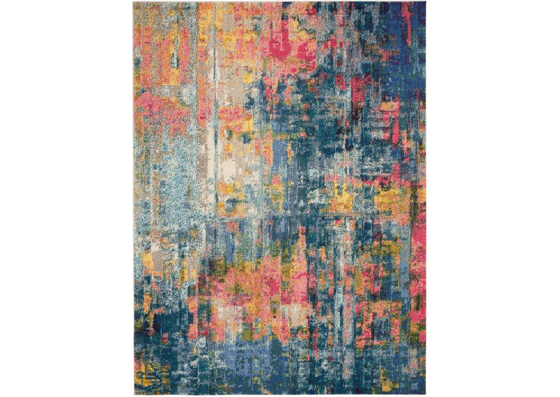 Nourison Celestial CES09 Blue Multicolor 8'x11' Oversized Rug,Nourison