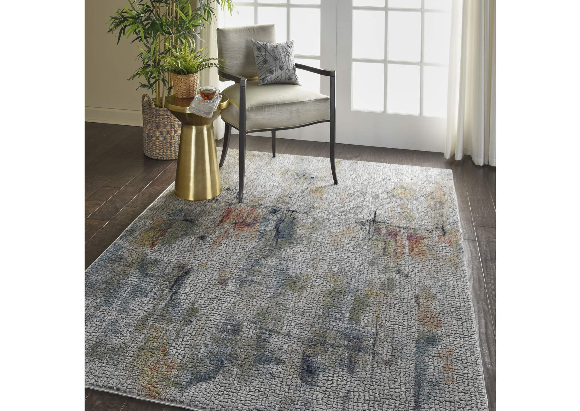 Nourison Ankara Global ANR09 White Multicolor 5'x8' Abstract Area Rug,Nourison