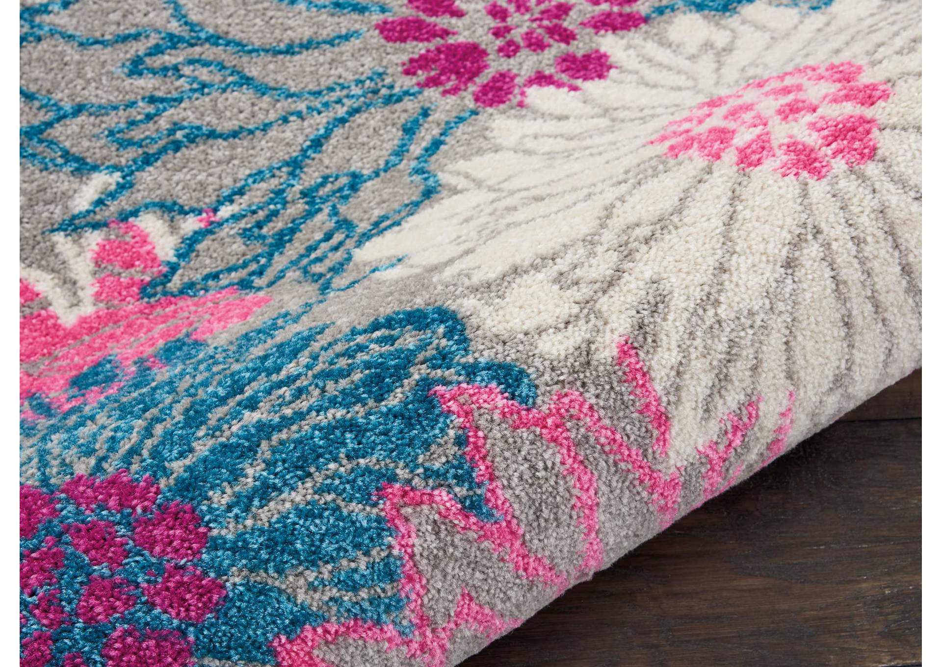 Nourison Passion 2' X 3' Pink and Grey Small Floral Area Rug,Nourison