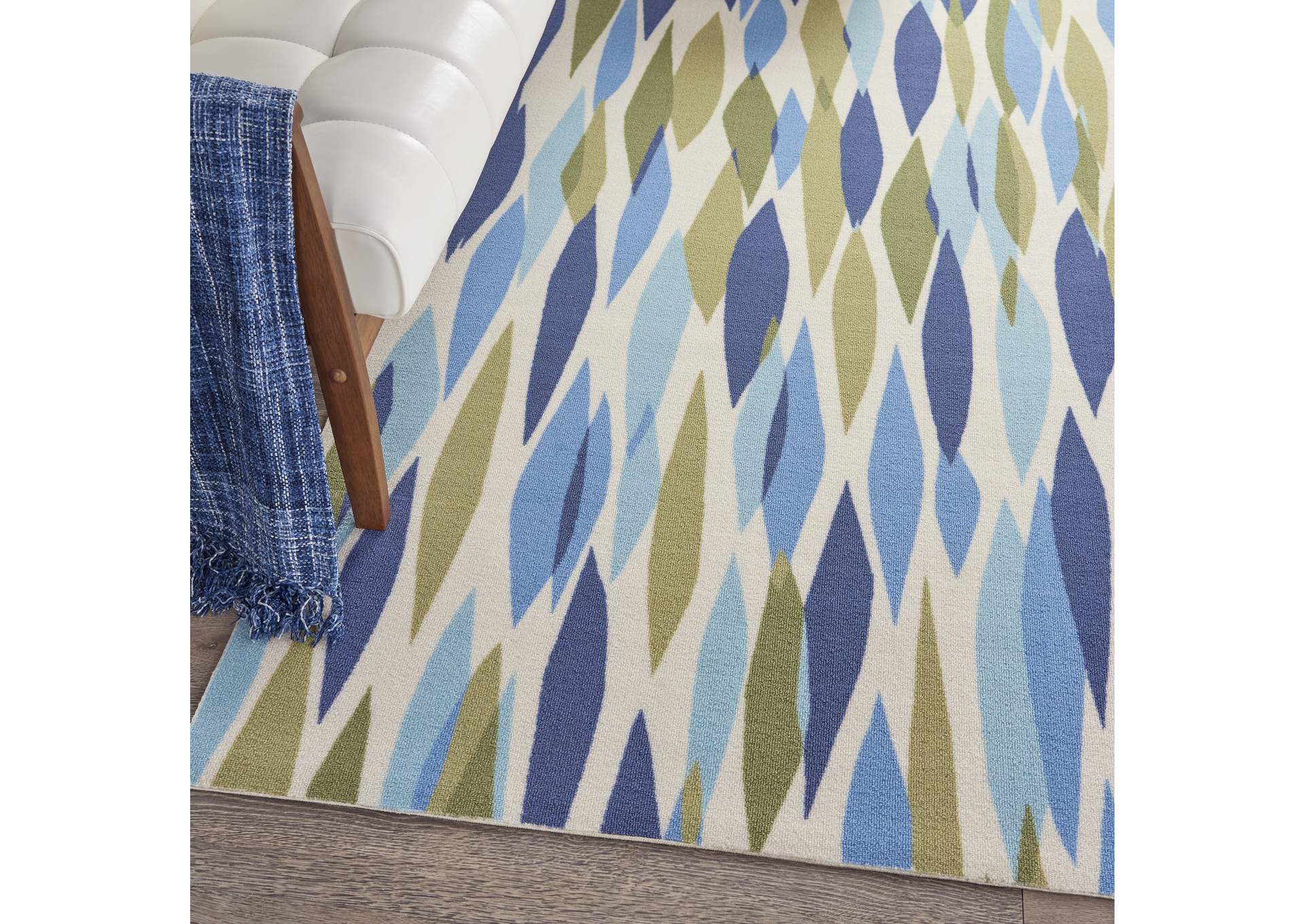 Waverly Sun N Shade SND01 Green 5'x8' Area Rug,Nourison