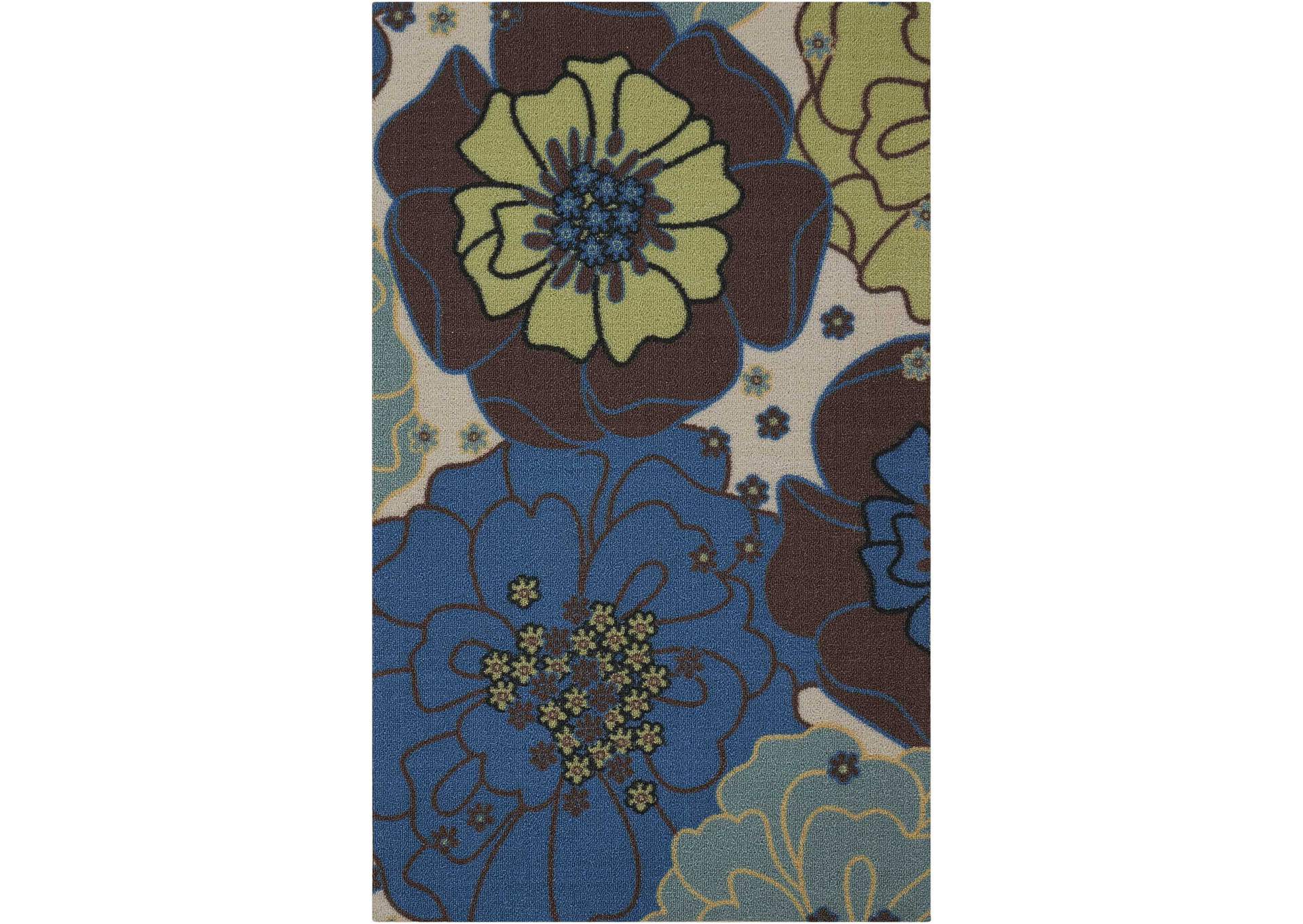 Nourison Home & Garden 2'x4' Blue Area Rug,Nourison