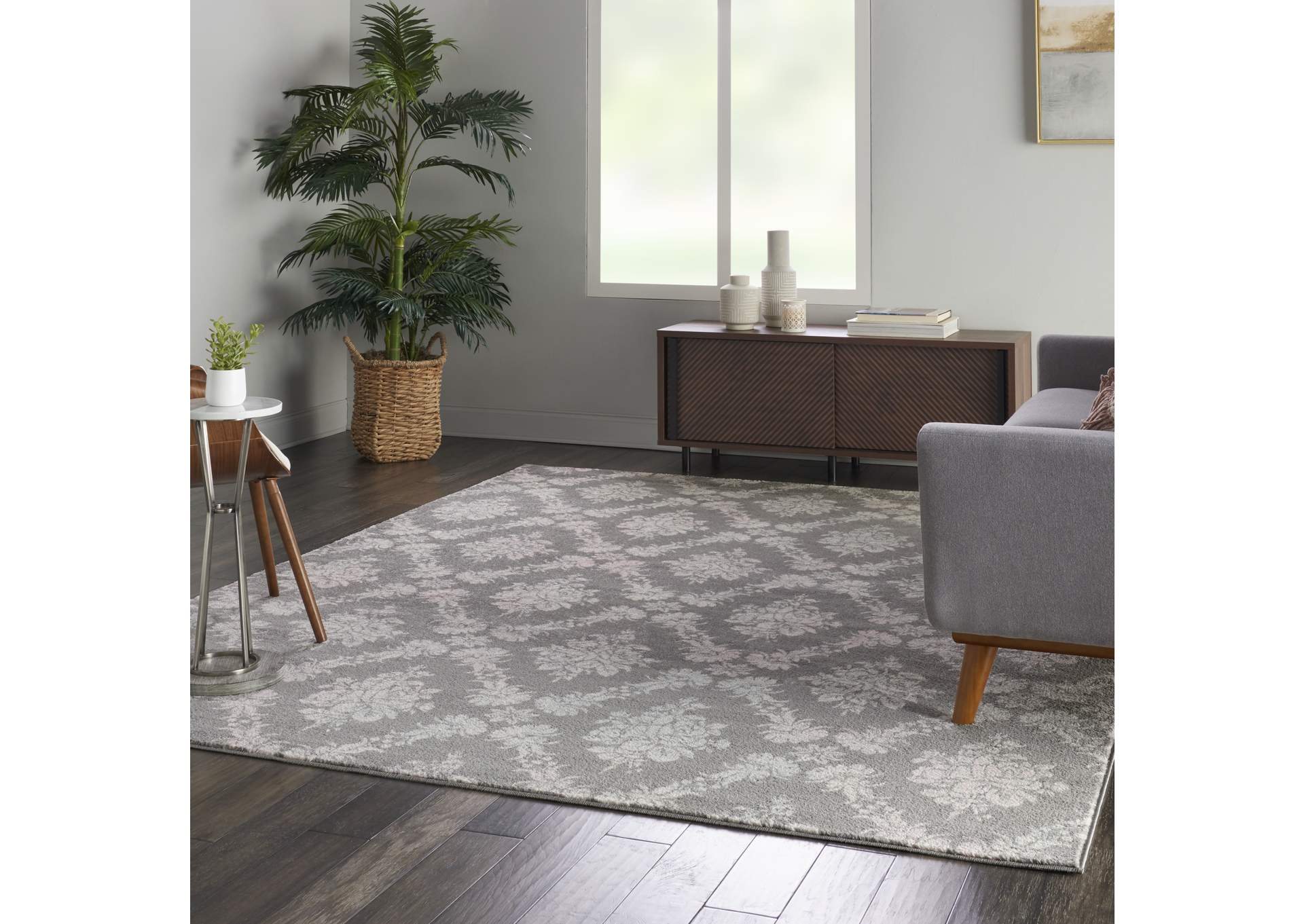 Nourison Tranquil TRA09 Pink and Grey 8'x10' Large Rug,Nourison