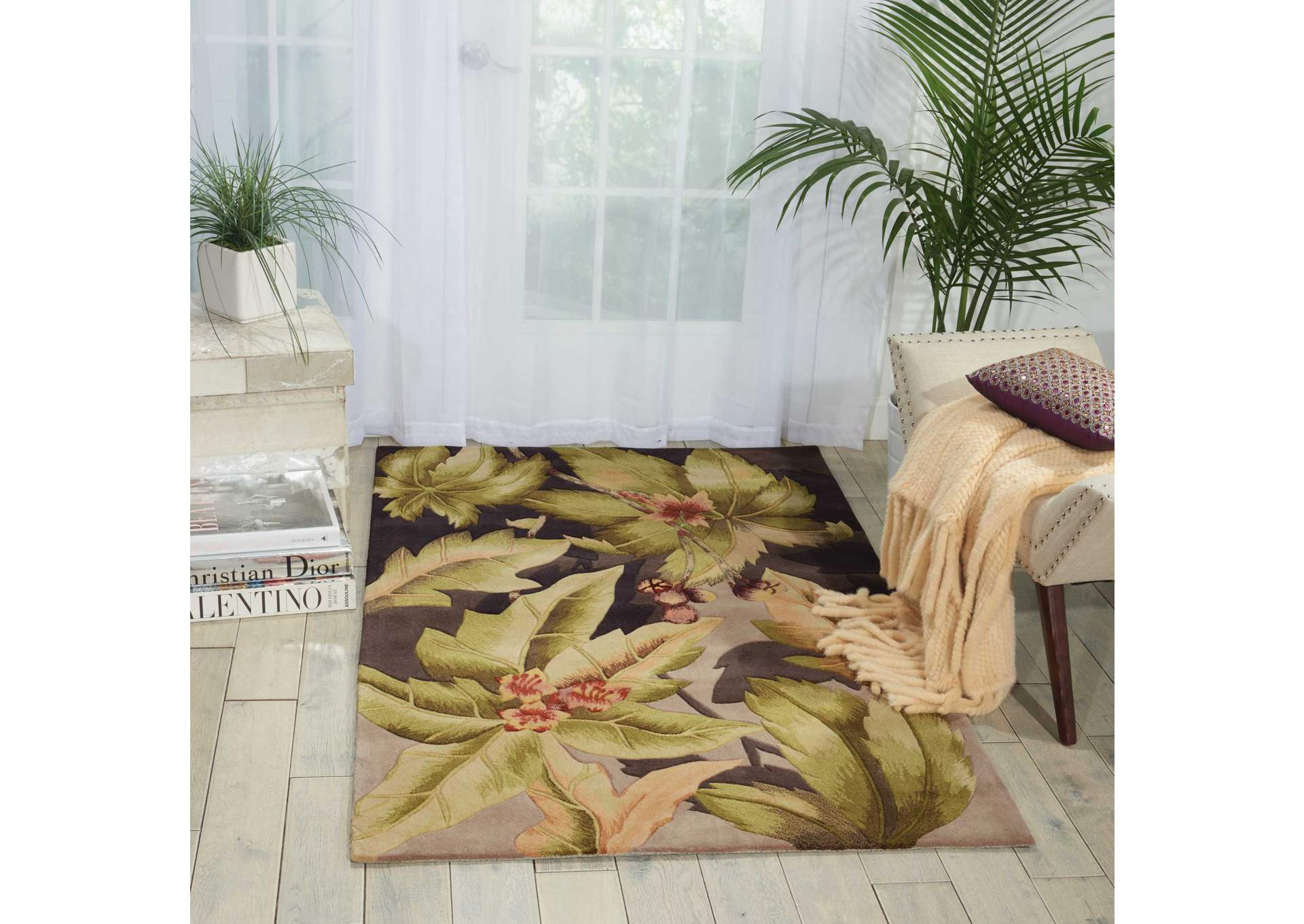 Nourison Tropics TS03 Purple 5'x8' Area Rug,Nourison