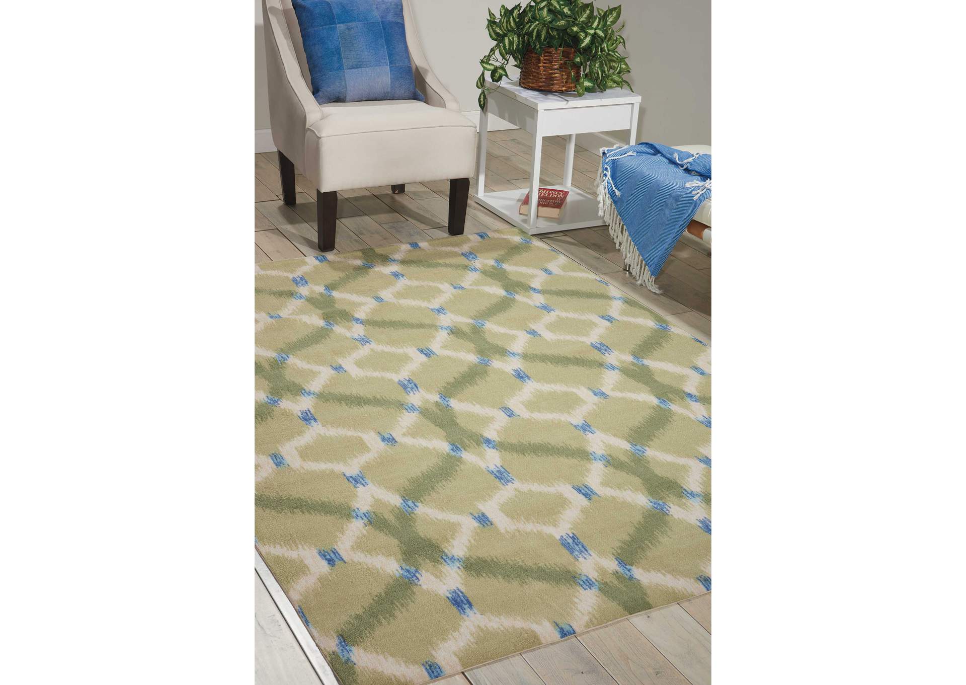 Waverly Sun N Shade SND05 Green 10'x14' Rug,Nourison
