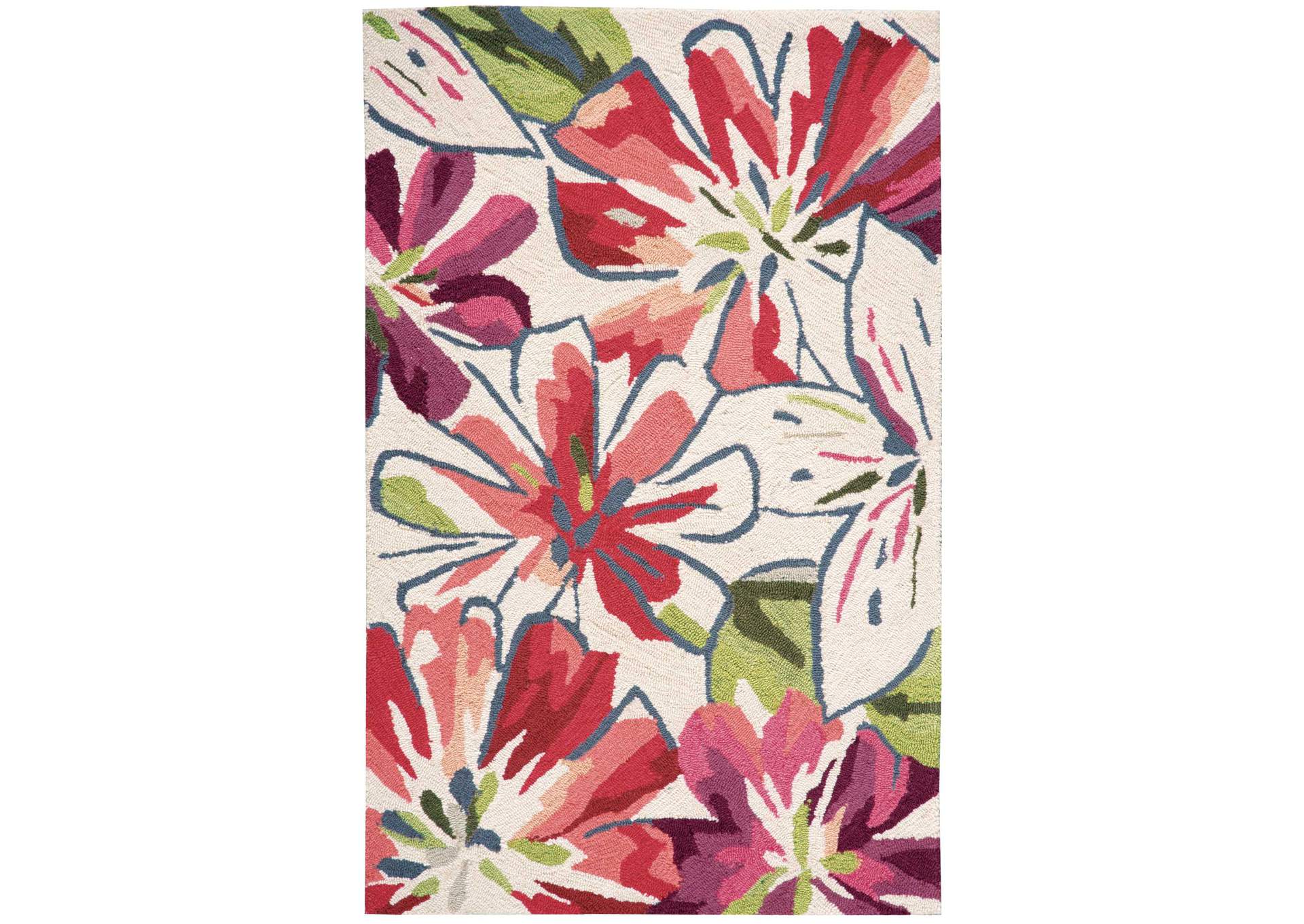 Nourison Fantasy FA16 White Multicolor 3'x5' Area Rug,Nourison