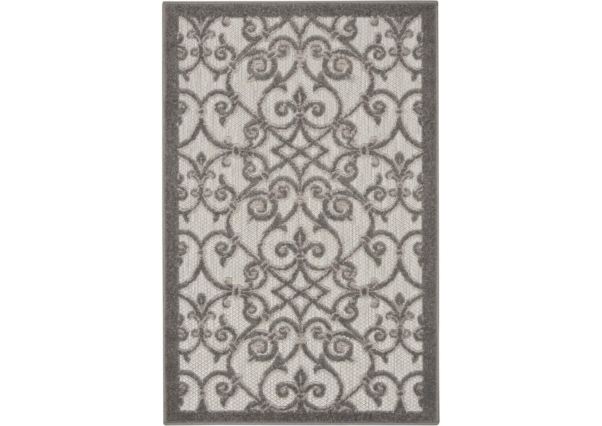 Nourison Aloha 3'x4' Grey Patio Area Rug,Nourison