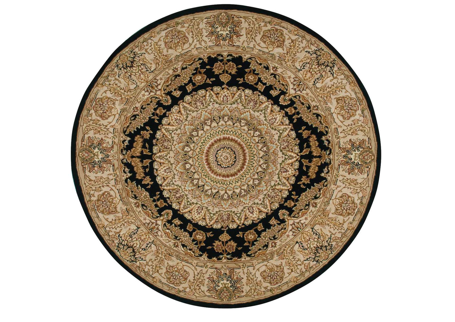 Nourison 2000 2233 Black 4' Round Area Rug,Nourison