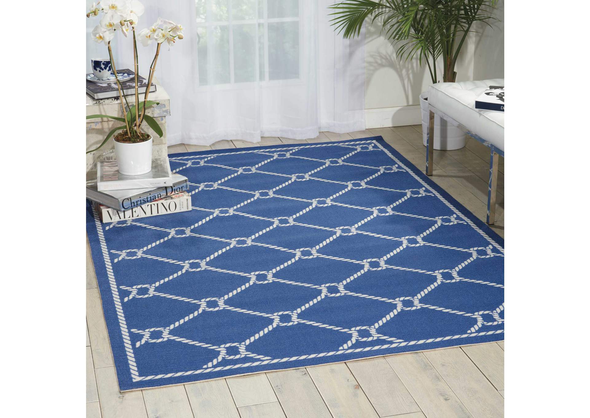 Waverly Sun N Shade SND41 Dark Blue 10'x13' Rug,Nourison