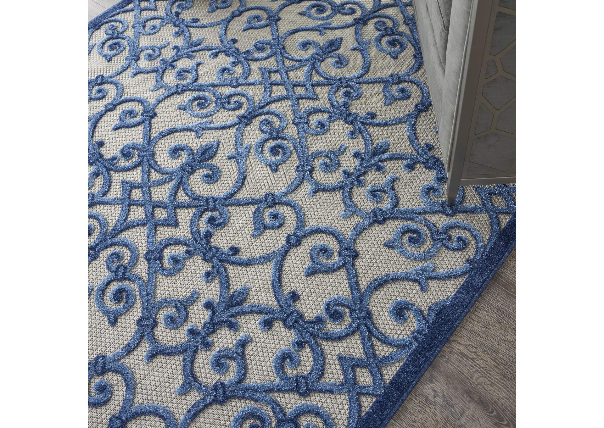 Nourison Aloha 4'x6' Blue Patio Area Rug,Nourison