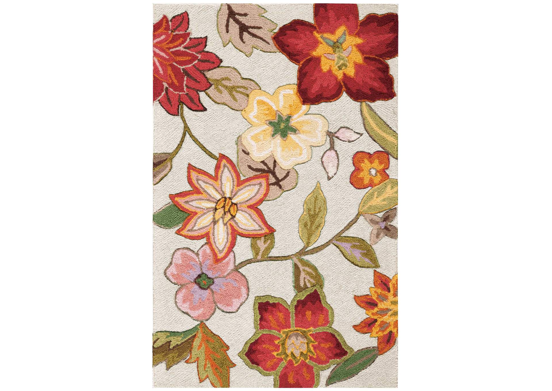 Nourison Fantasy FA18 White Multicolor 3'x5' Area Rug,Nourison