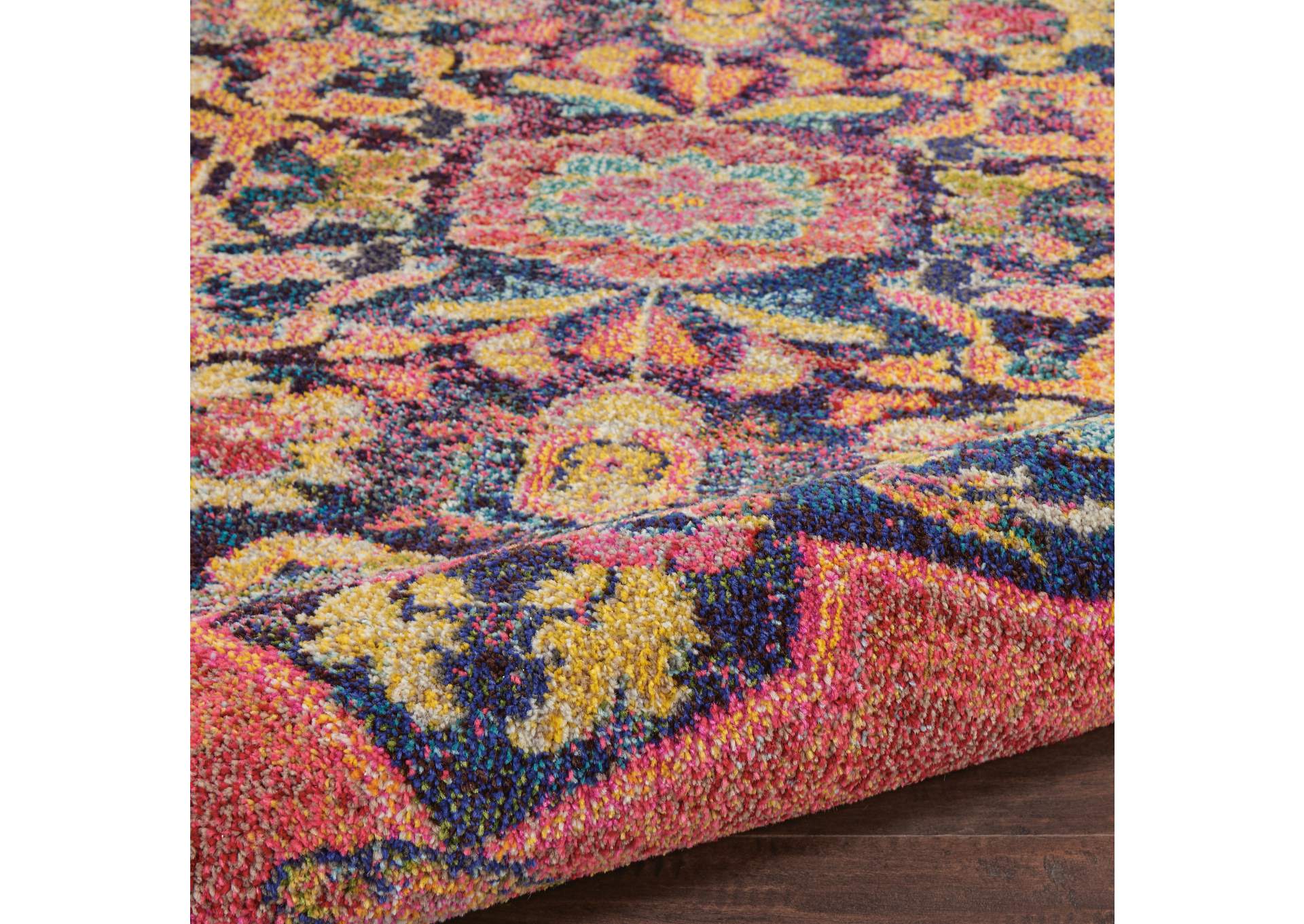 Nourison Passionate PST01 Pink Multicolor 8' Round Large Rug,Nourison