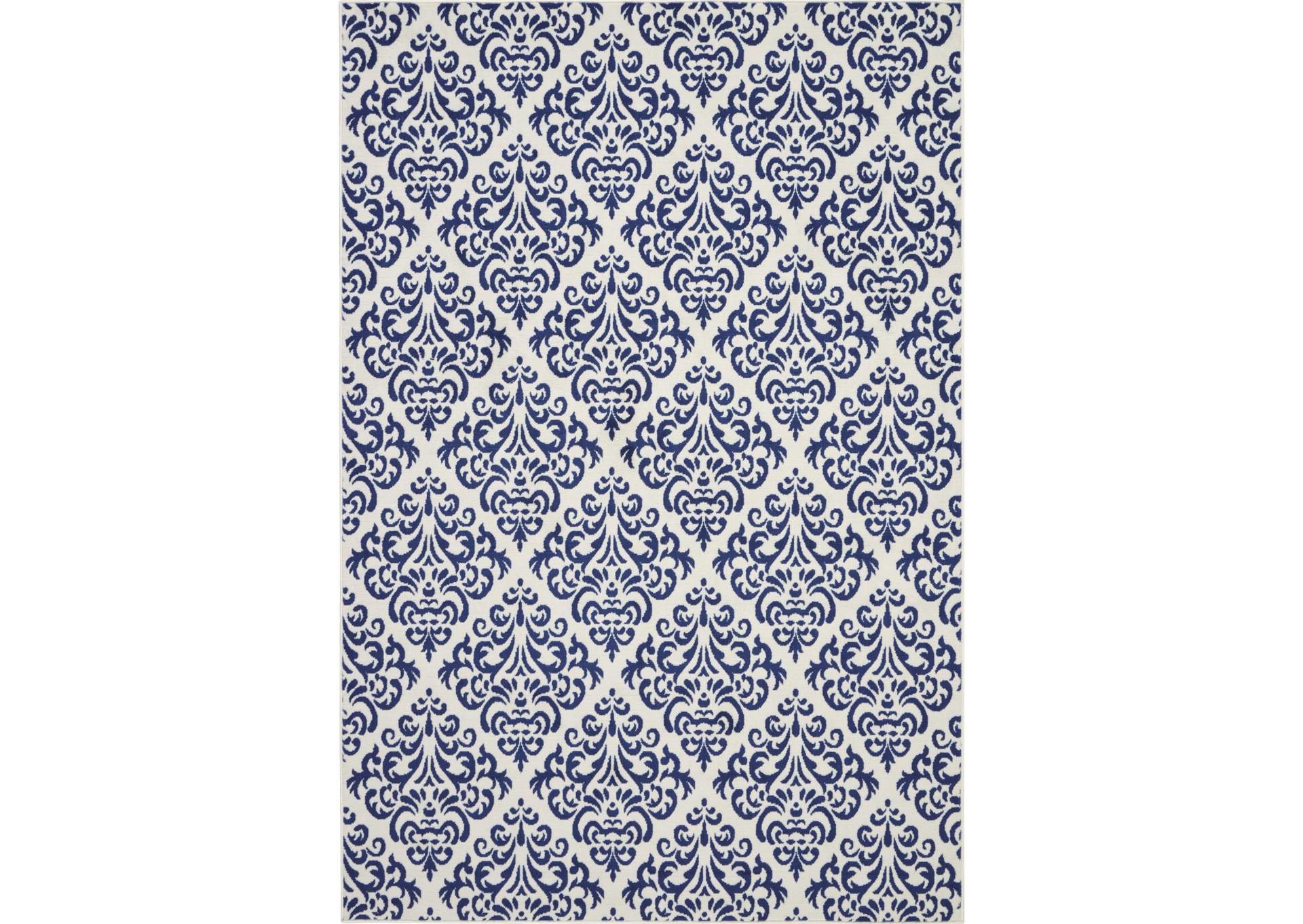 Nourison Grafix GRF06 Navy Blue and White 6'x9' Area Rug,Nourison