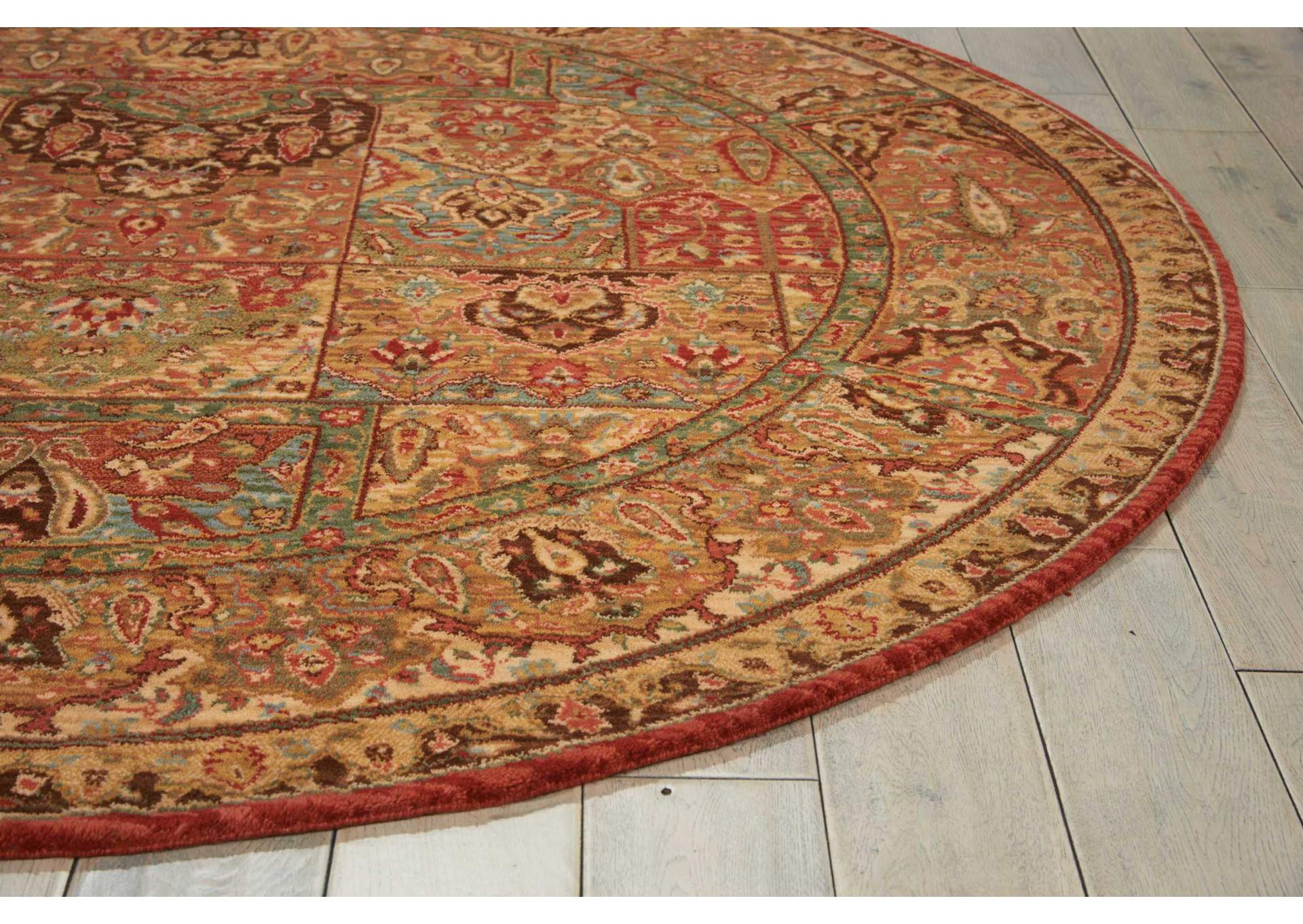 Nourison Living Treasures LI02 Multicolor 8' Round Rug,Nourison
