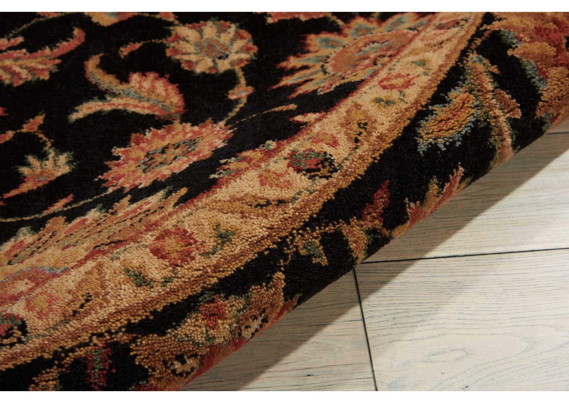 Nourison Living Treasures LI05 Black 6' Round Area Rug,Nourison