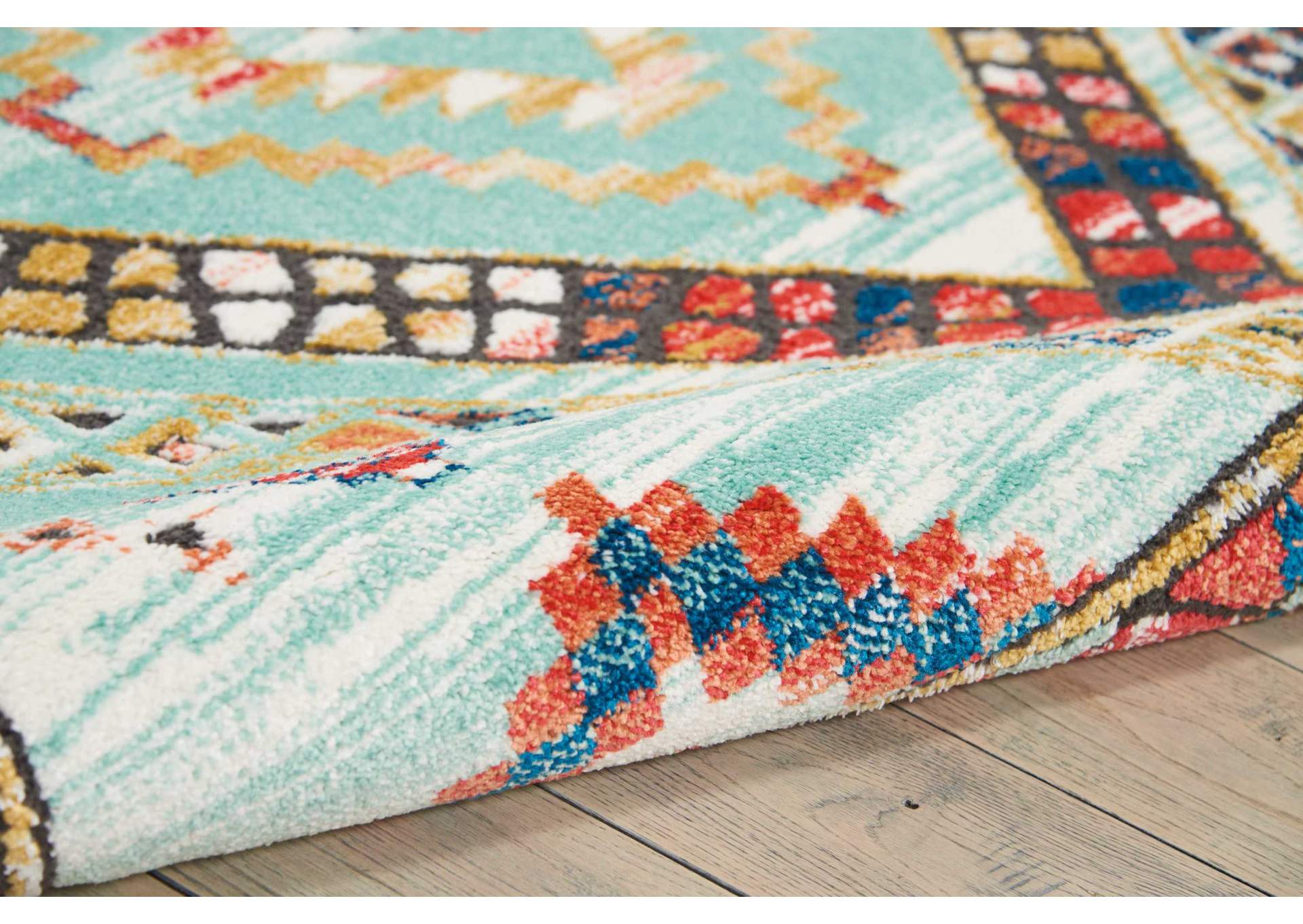 Nourison South Western NAV02 Blue Multicolor 7'x10' Large Rug,Nourison