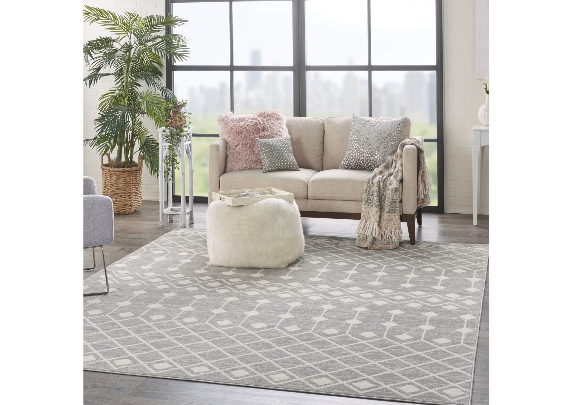 Nourison Grafix 8'x10' Grey Area Rug,Nourison