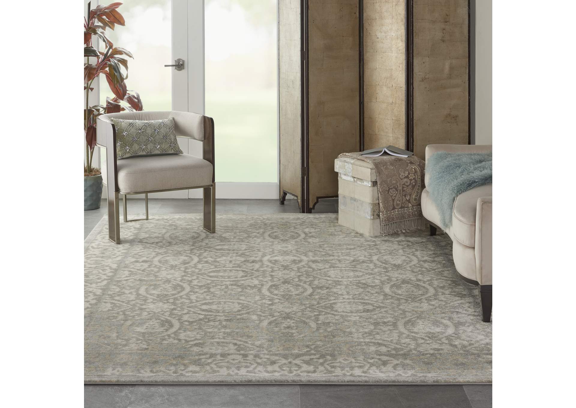 Nourison Euphoria EUP05 Grey 9'x12' Oversized Rug,Nourison