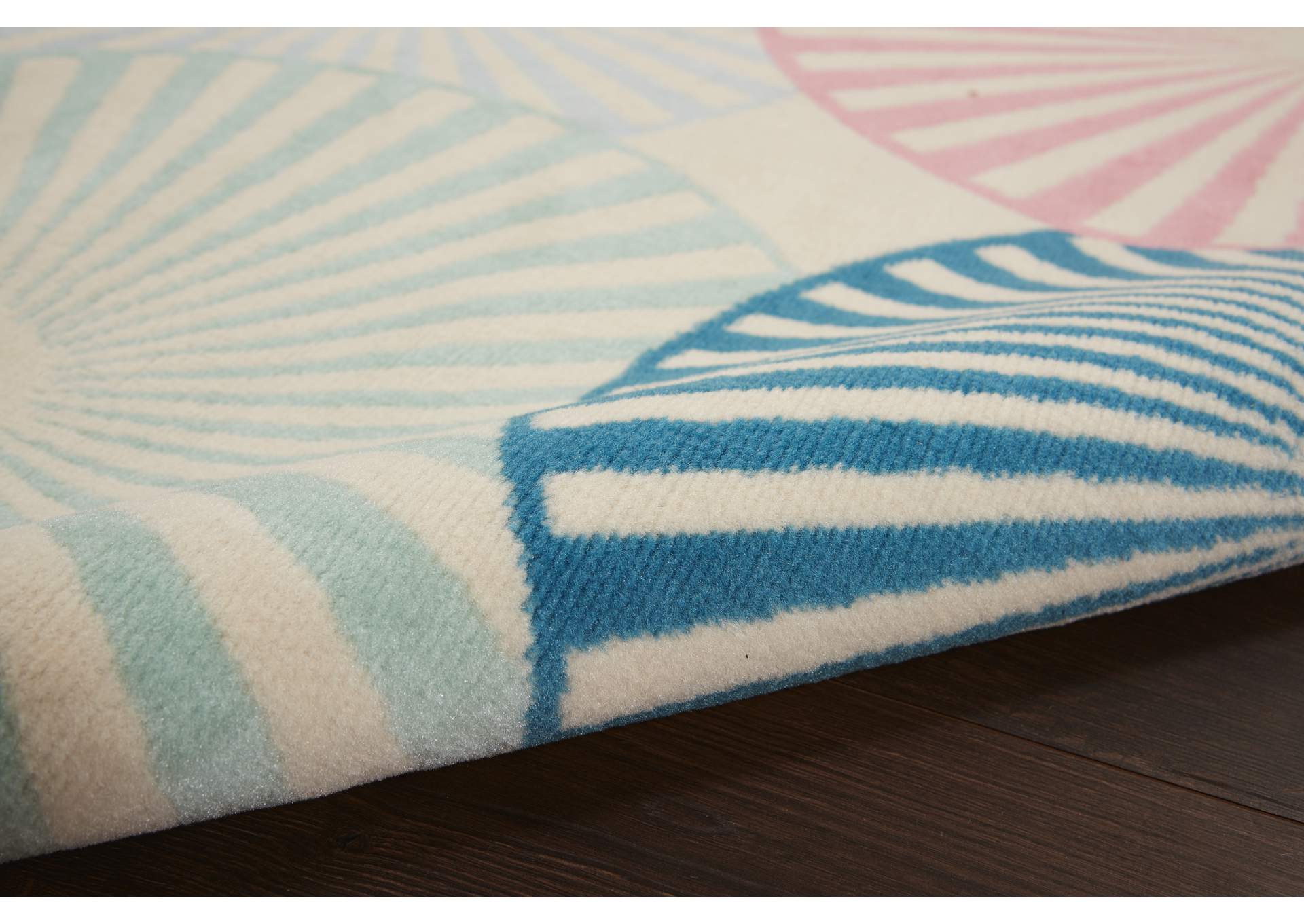 Nourison Grafix GRF20 White and Blue 5'x7' Area Rug,Nourison