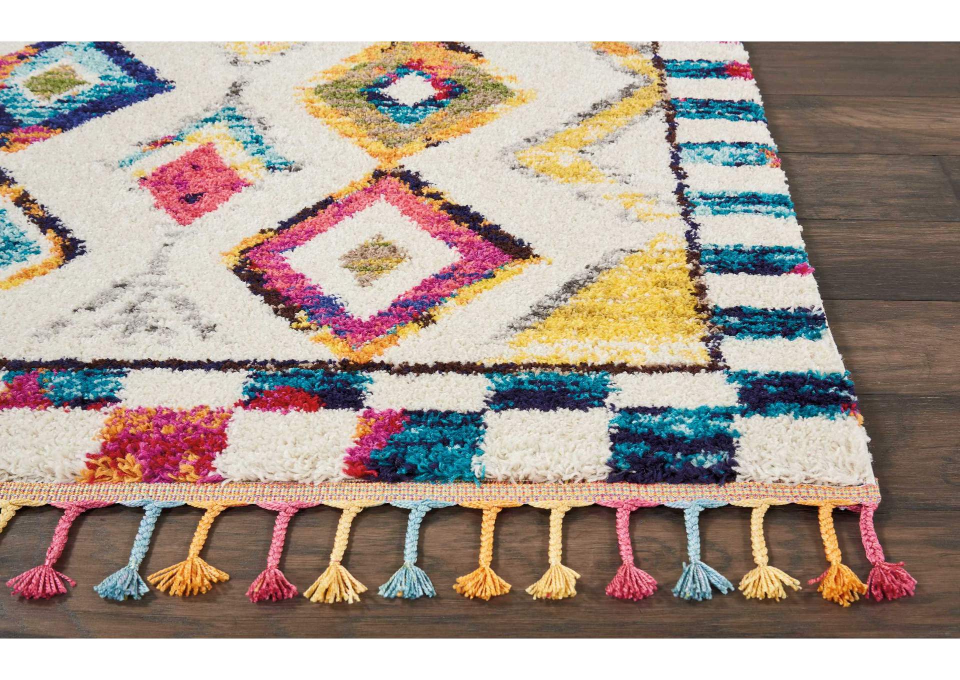 Nourison Nomad NMD02 White Multicolor 7'x10' Large Rug,Nourison