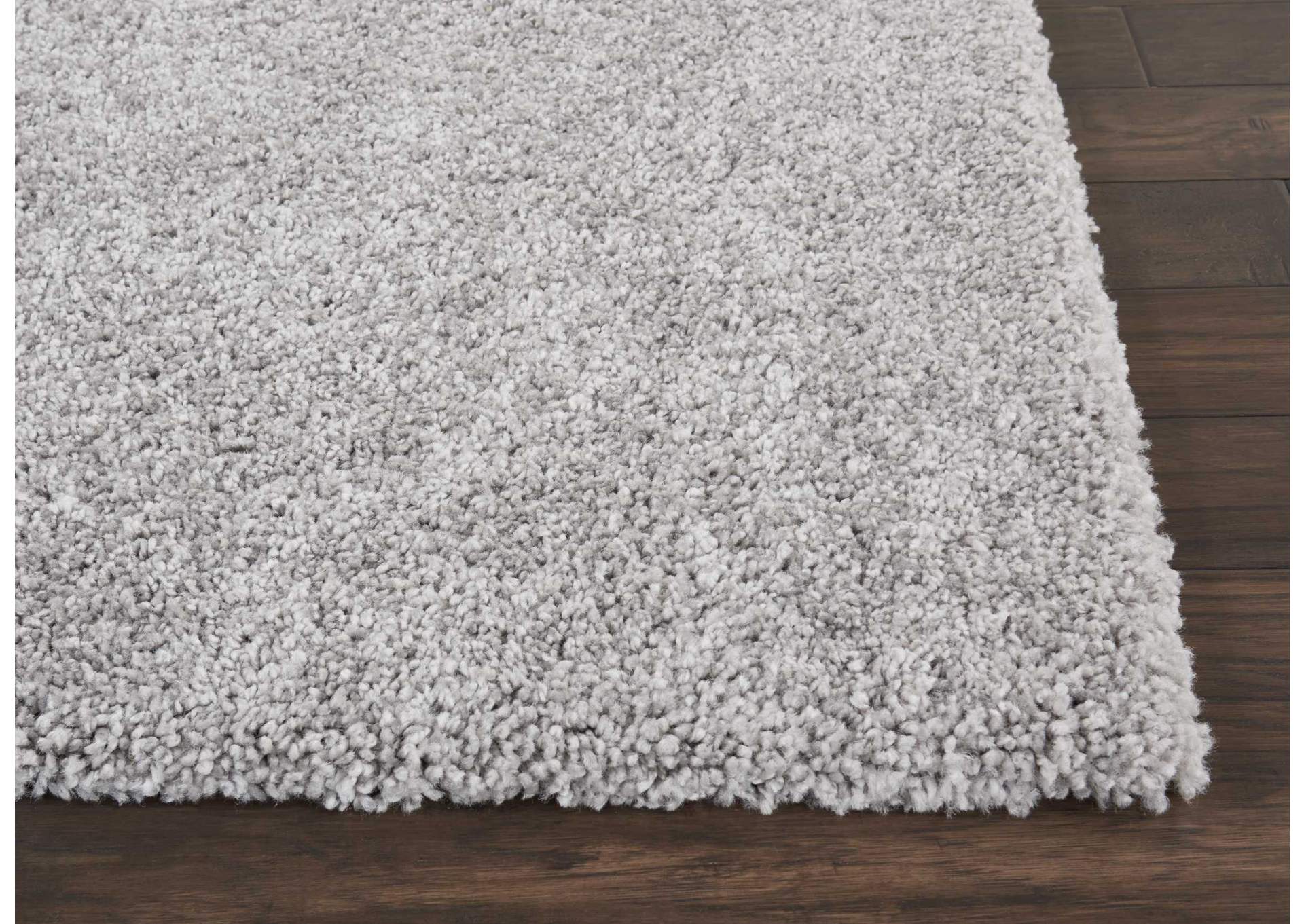 Nourison Malibu Shag MSG01 Grey 10' Runner Hallway Rug,Nourison