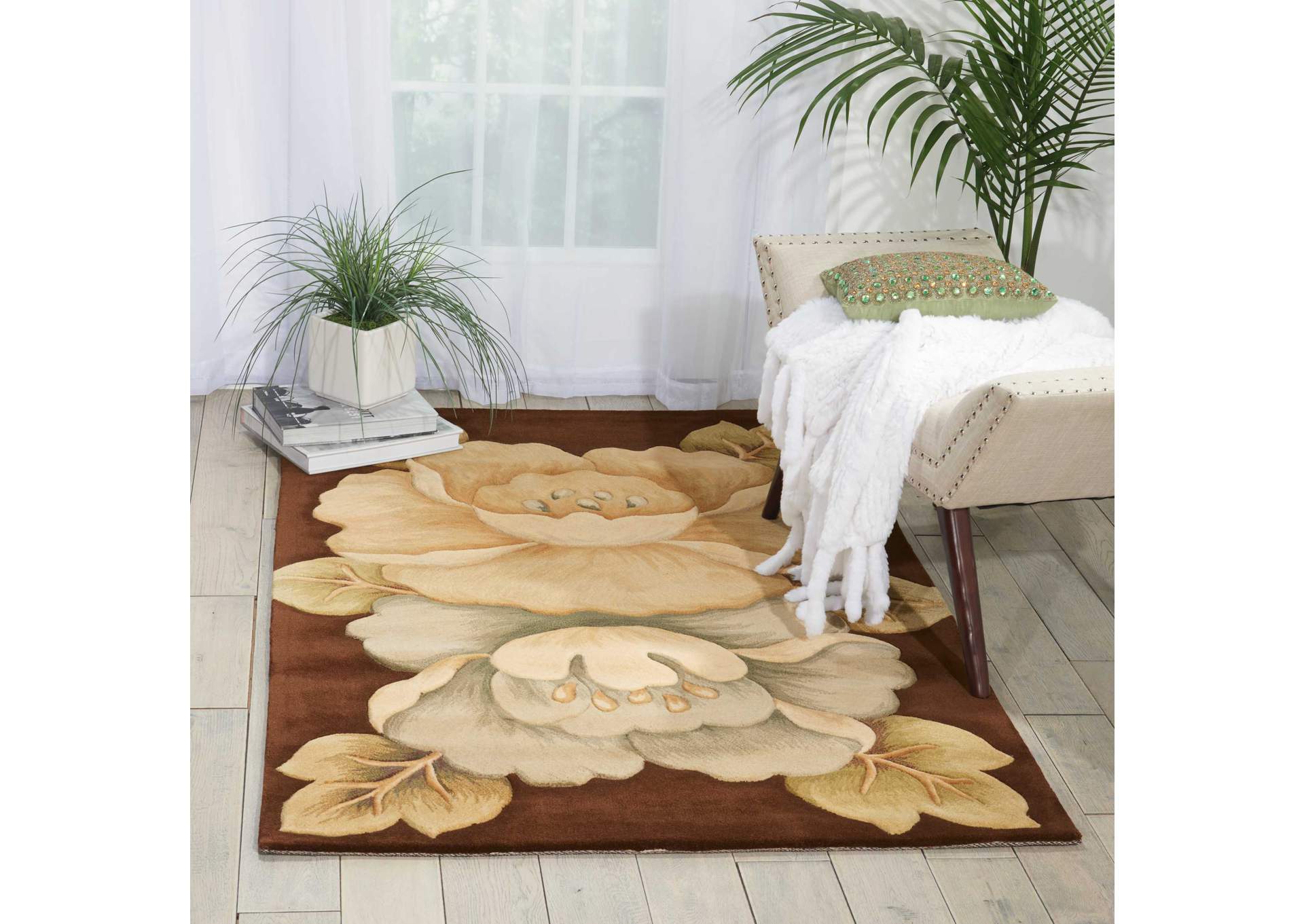 Nourison Tropics TS09 Brown 4'x6' Area Rug,Nourison