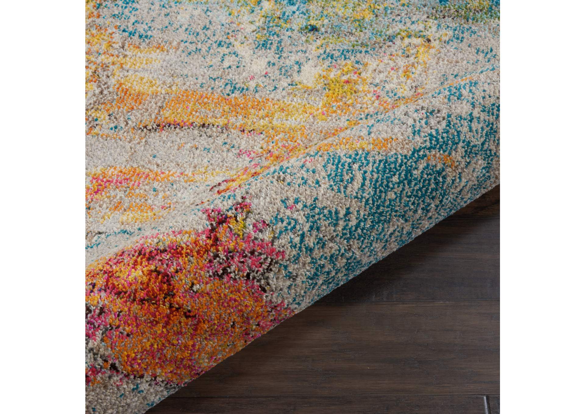 Nourison Celestial CES02 Multicolor 4' Round Abstract Area Rug,Nourison