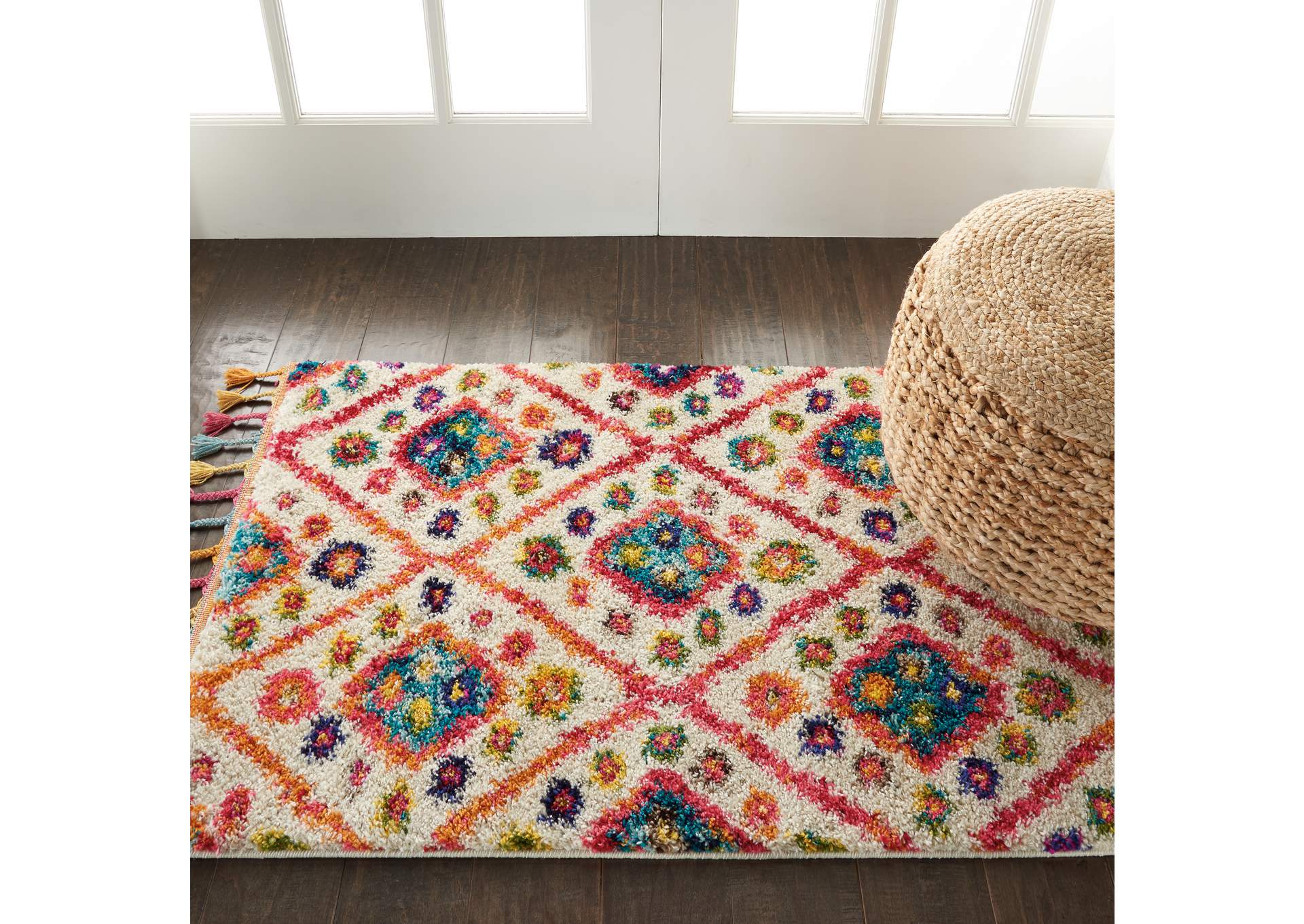 Nourison Nomad 2' X 4' White Multicolor Colorful Area Rug,Nourison