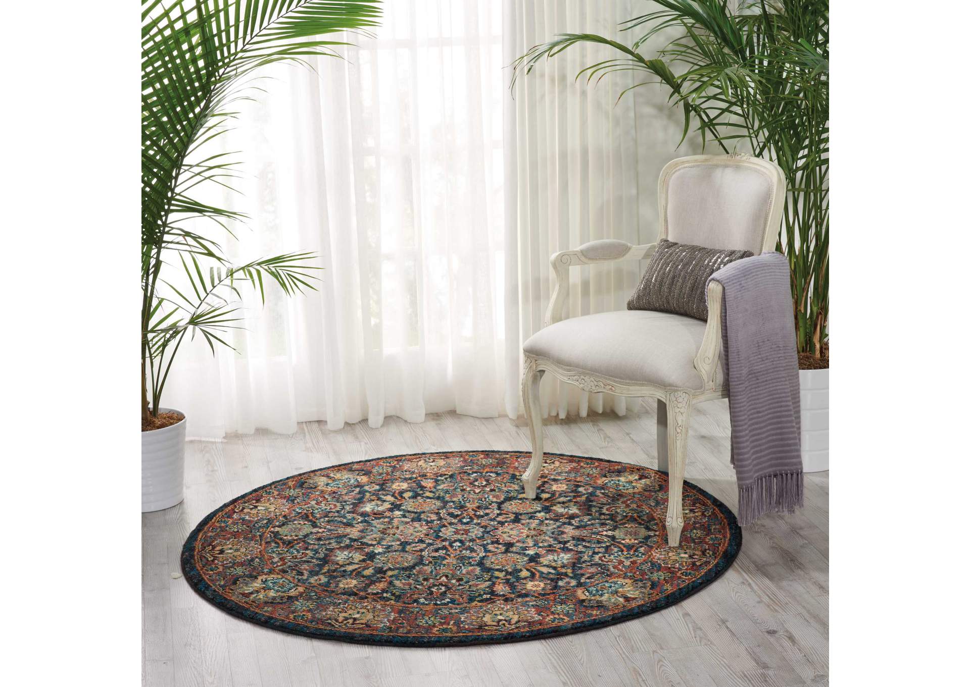 Nourison 2020 NR201 Navy 8' Round Area Rug,Nourison