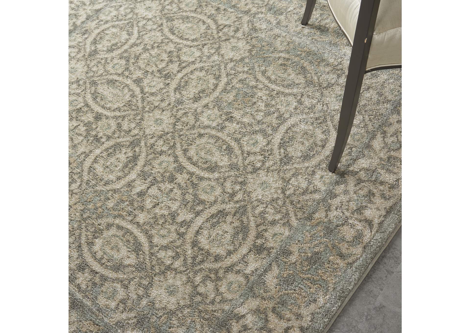 Nourison Euphoria EUP05 Grey 5' Square Area Rug,Nourison