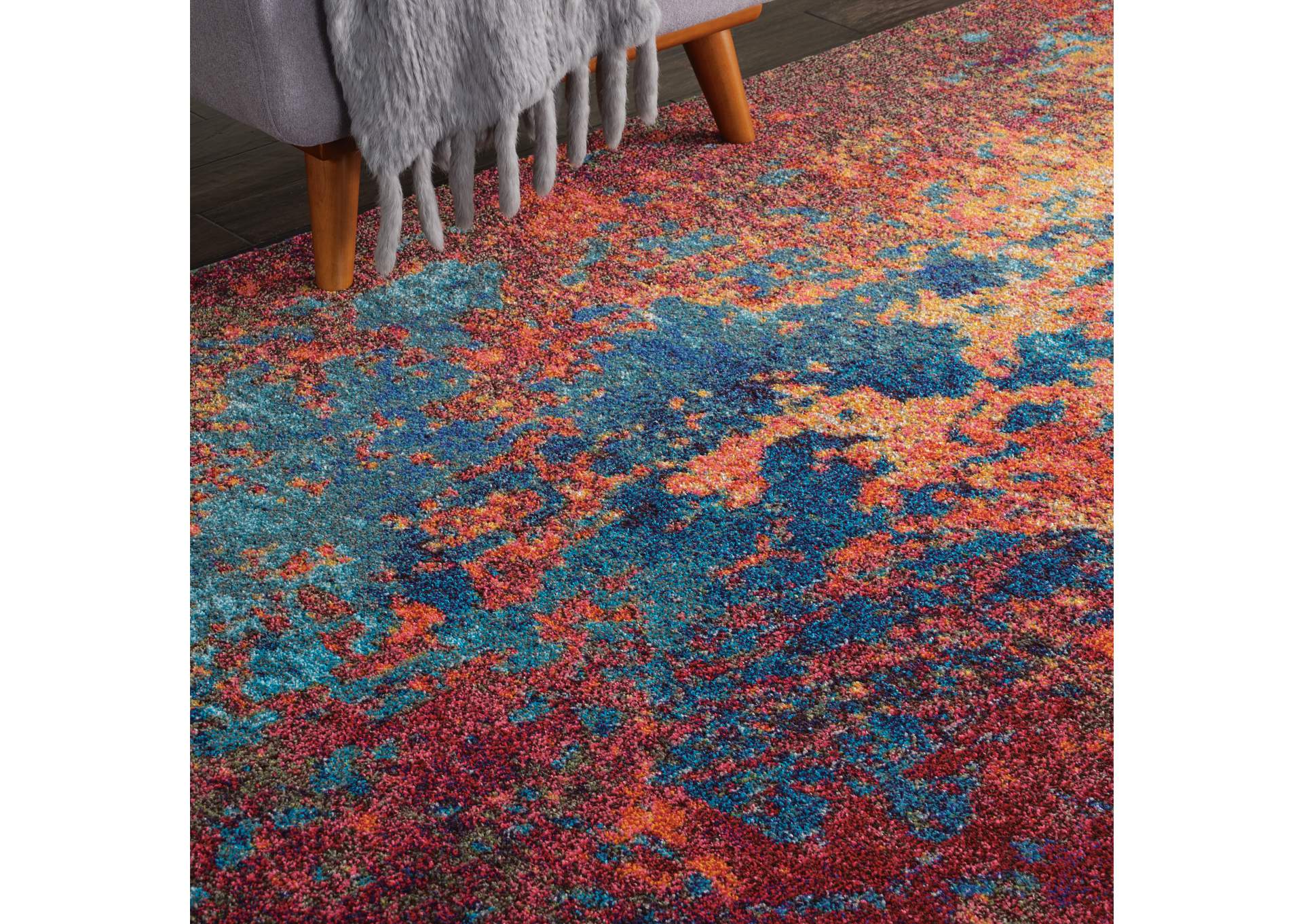 Nourison Celestial CES08 Blue and Red 8'x11' Oversized Rug,Nourison